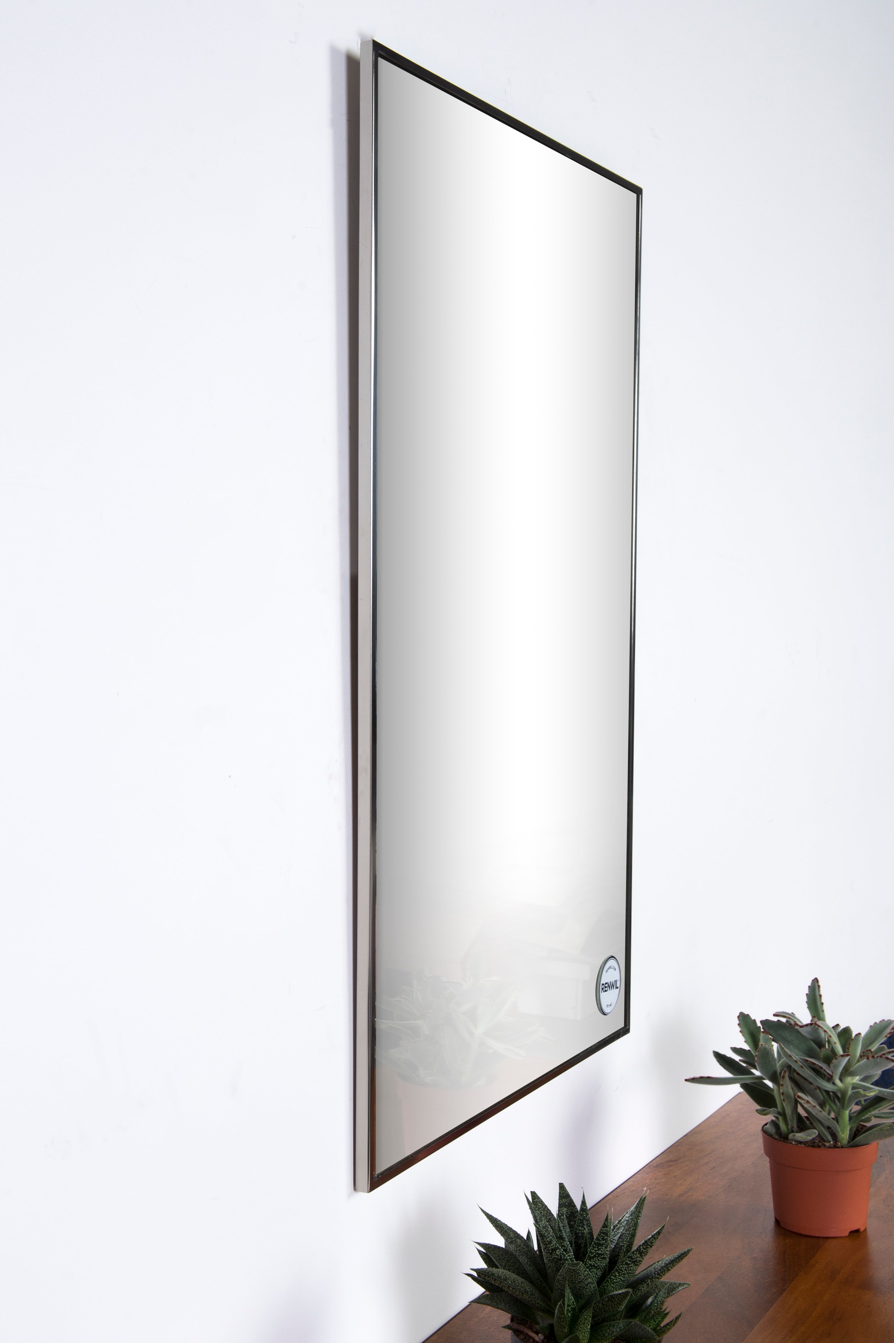 Crake 36" Tall Rectangle Wall Mirror, Grey - Lifestyle Image - MT1553