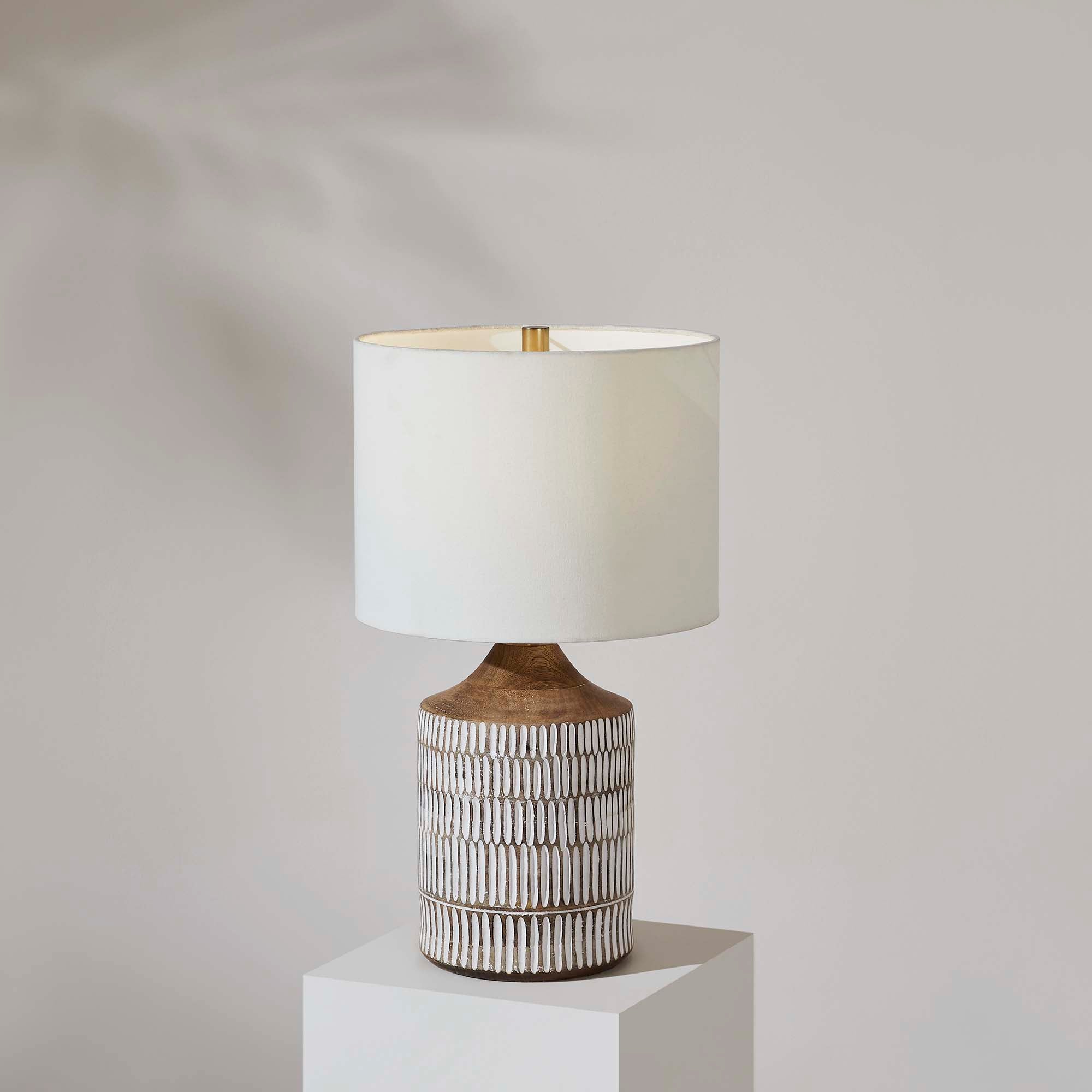 Wickes 24" Length Table Lamp, White - Lifestyle Image - LPT1198