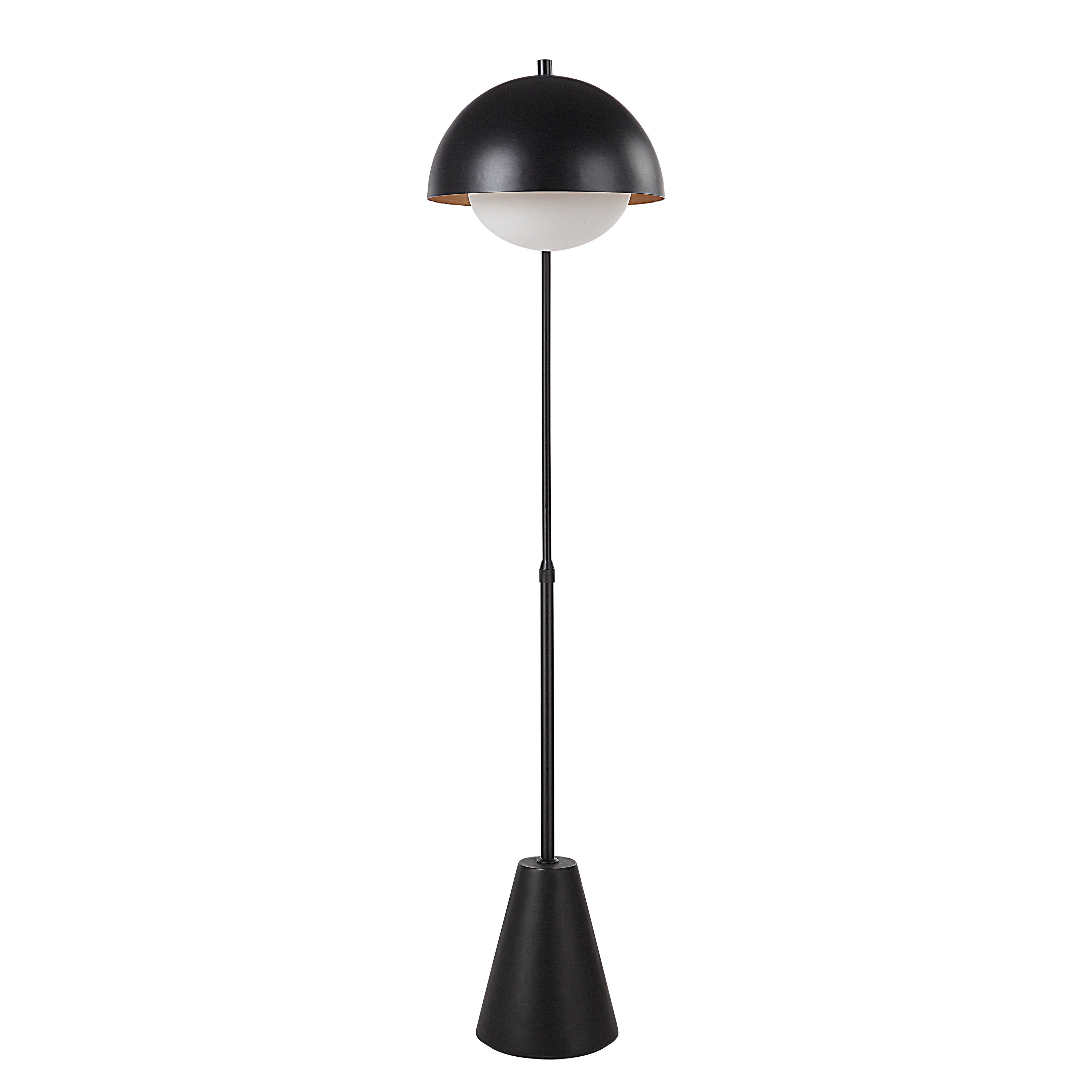 Cooke 65 - 75" Tall Matte Black Floor Lamp with Shade - Angle Image - LPF3152