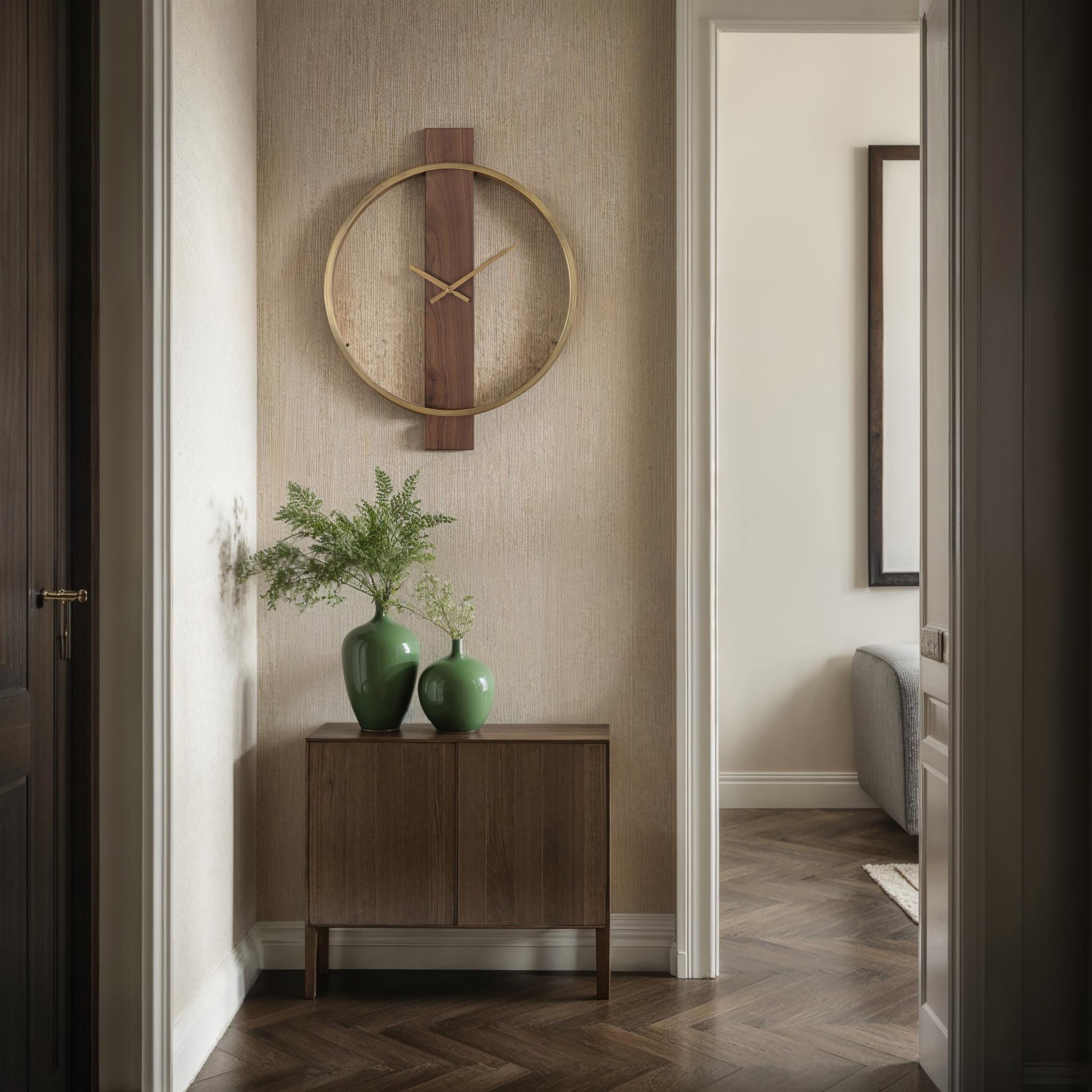 Avigail Wall Clock, Antique Brushed Brass - Lifestyle Image - CL254