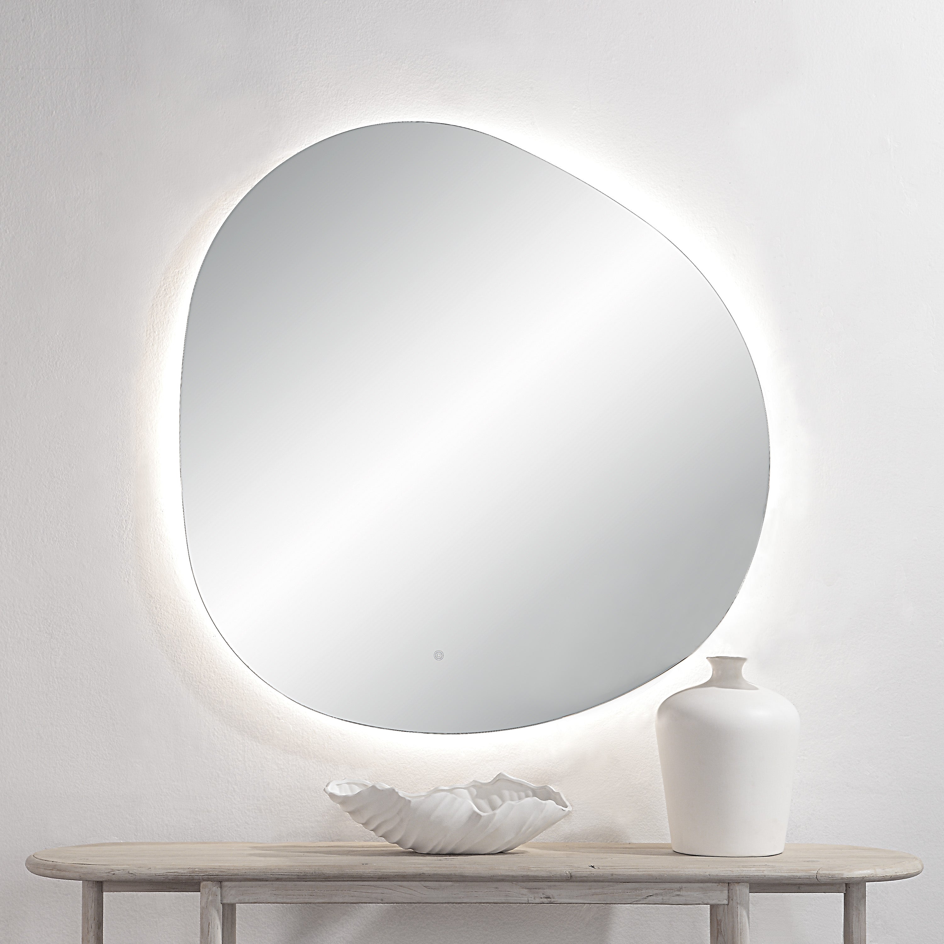 Terni 45" Tall Irregular LED Mirror, Clear - Lifestyle Image - MT2568