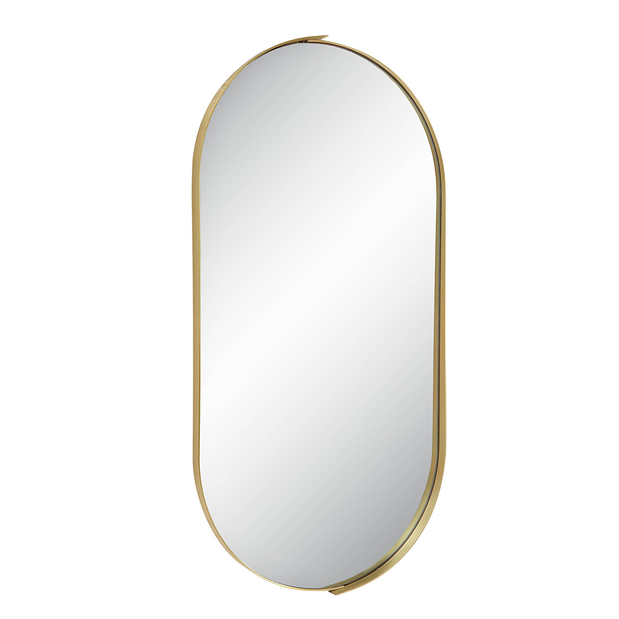 Aleah 40" Tall Oval Wall Mirror, Yellow - Angle Image - MT2537