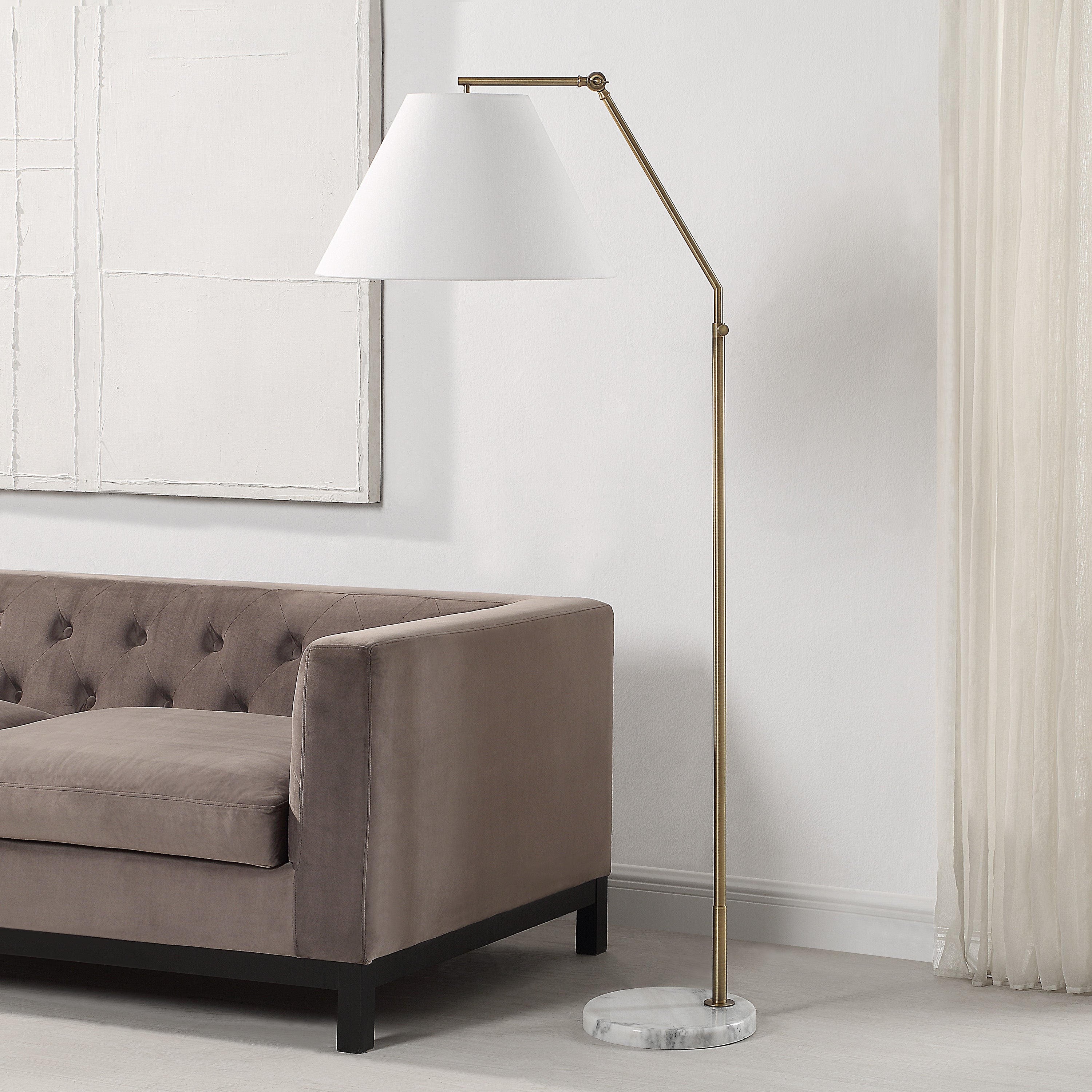 Claire 62-72 (ADJ.)" Length Floor Lamp, YELLOW - Lifestyle Image - LPF3154
