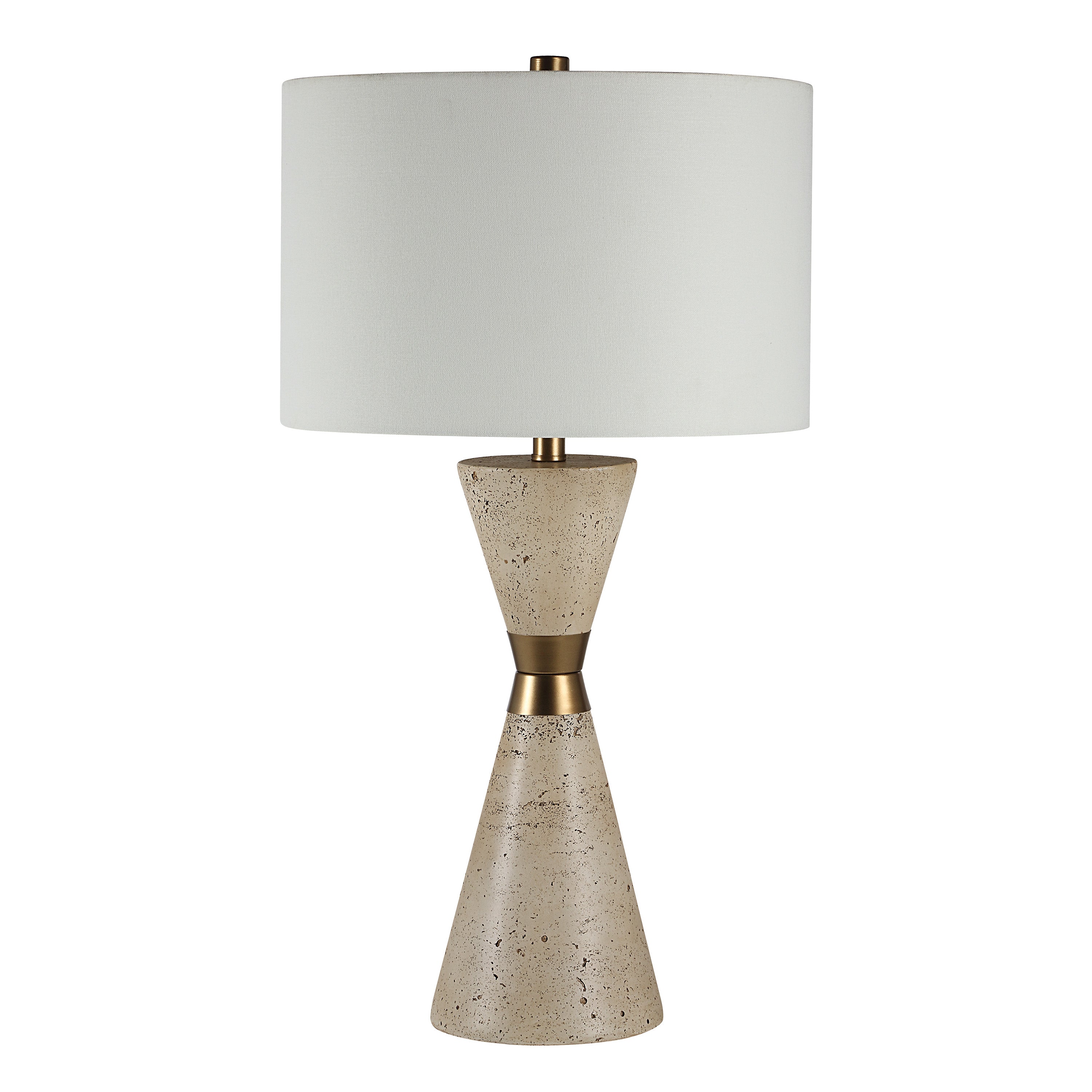 Veza 28.75" Height Table Lamps, Faux Beige Travertine - Main Image - LPT1387EV