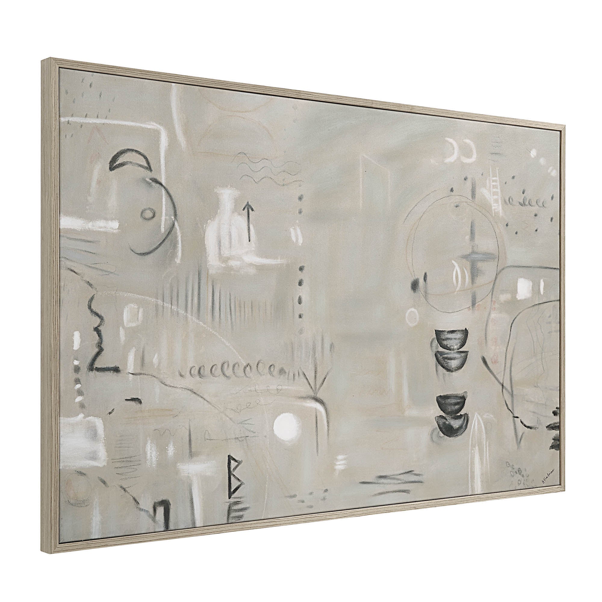 Kore 60" Wide Canvas Art, Grey - Angle Image - OL2135