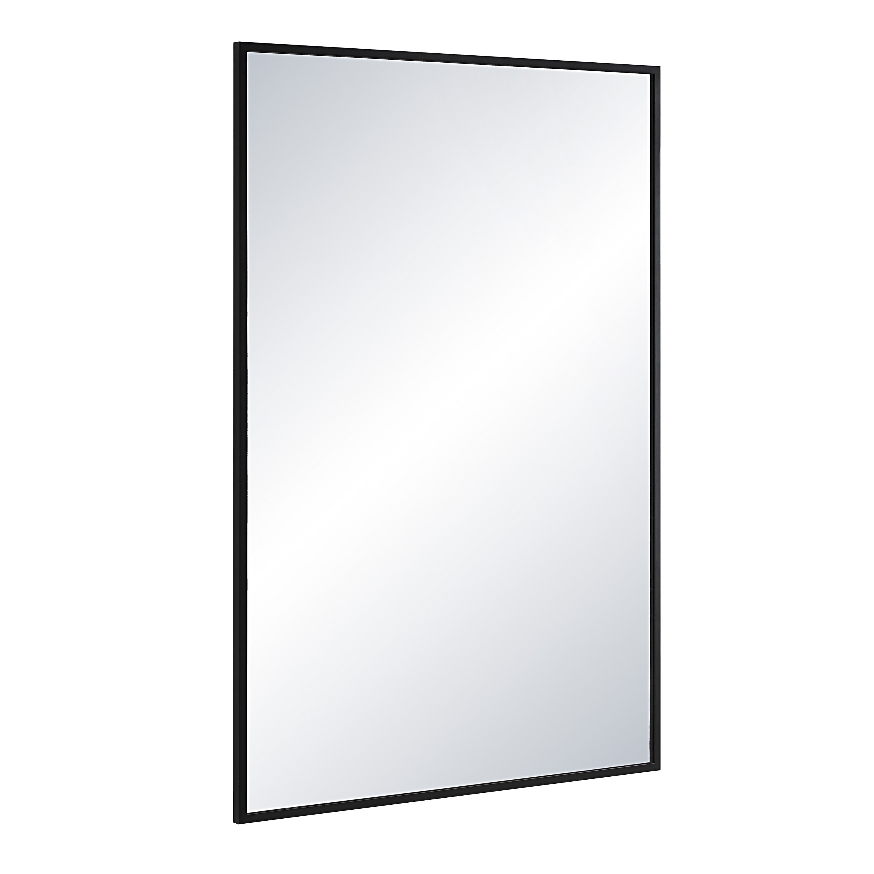 Gasel 30" Tall Rectangle Wall Mirror, Black - Angle Image - MT2673