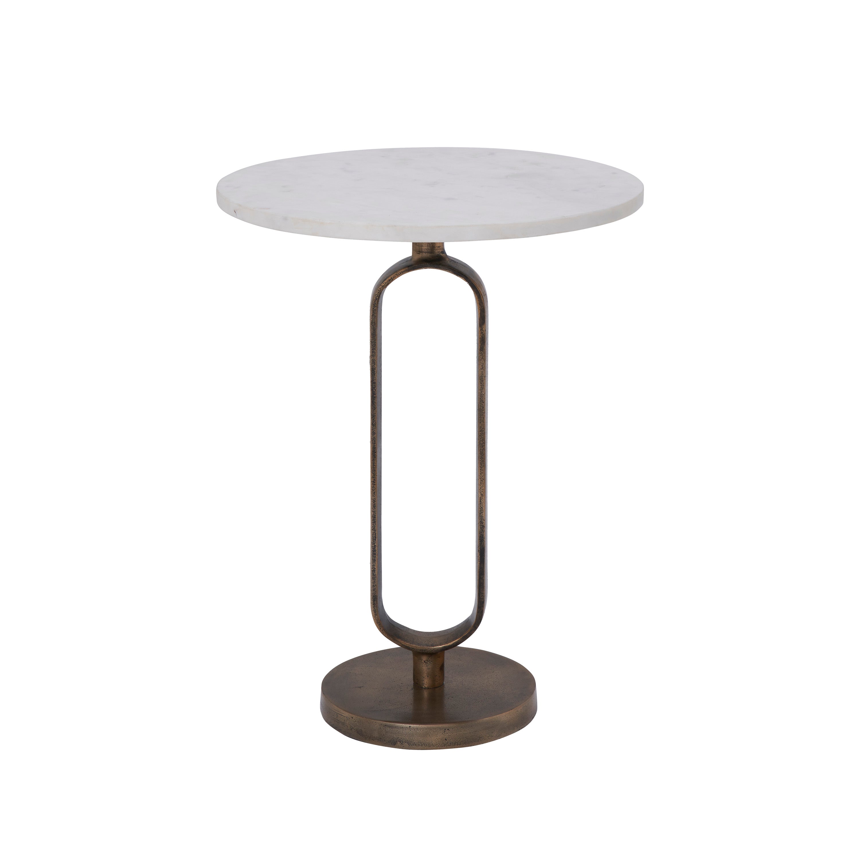 Irene Indoor Cast Aluminum Side Table, Antique Brass - Additional Image 2 - TA473