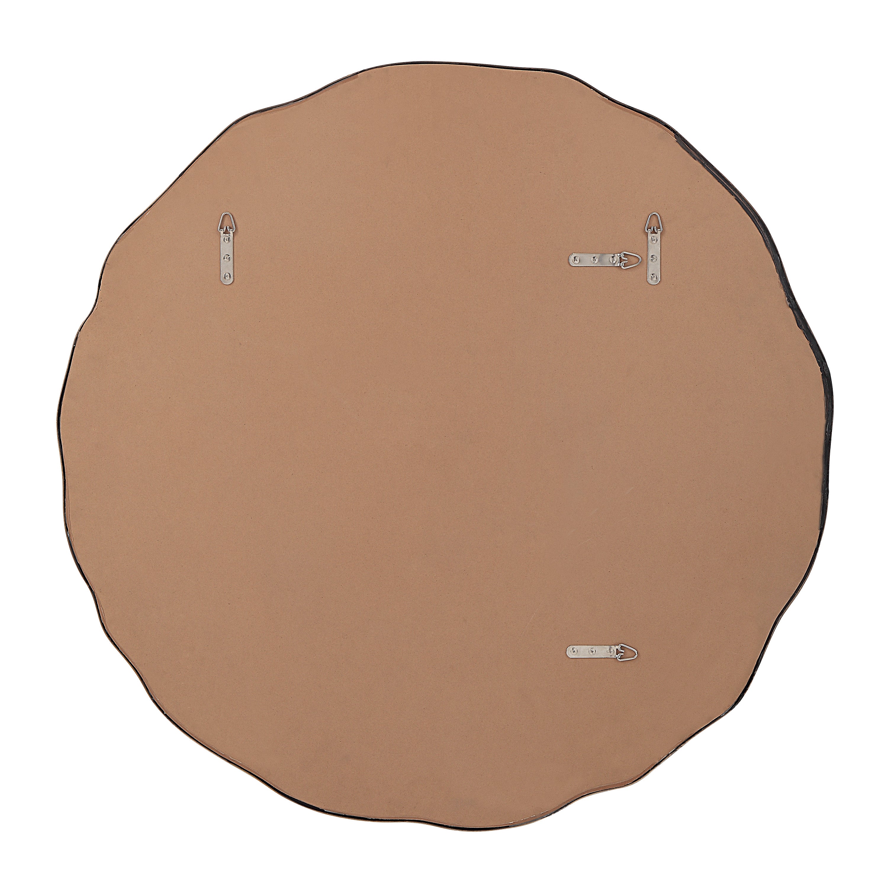 Bern 40" Tall Round Irregular Mirror, Antique Brushed Brass - Backing Image - MT2634
