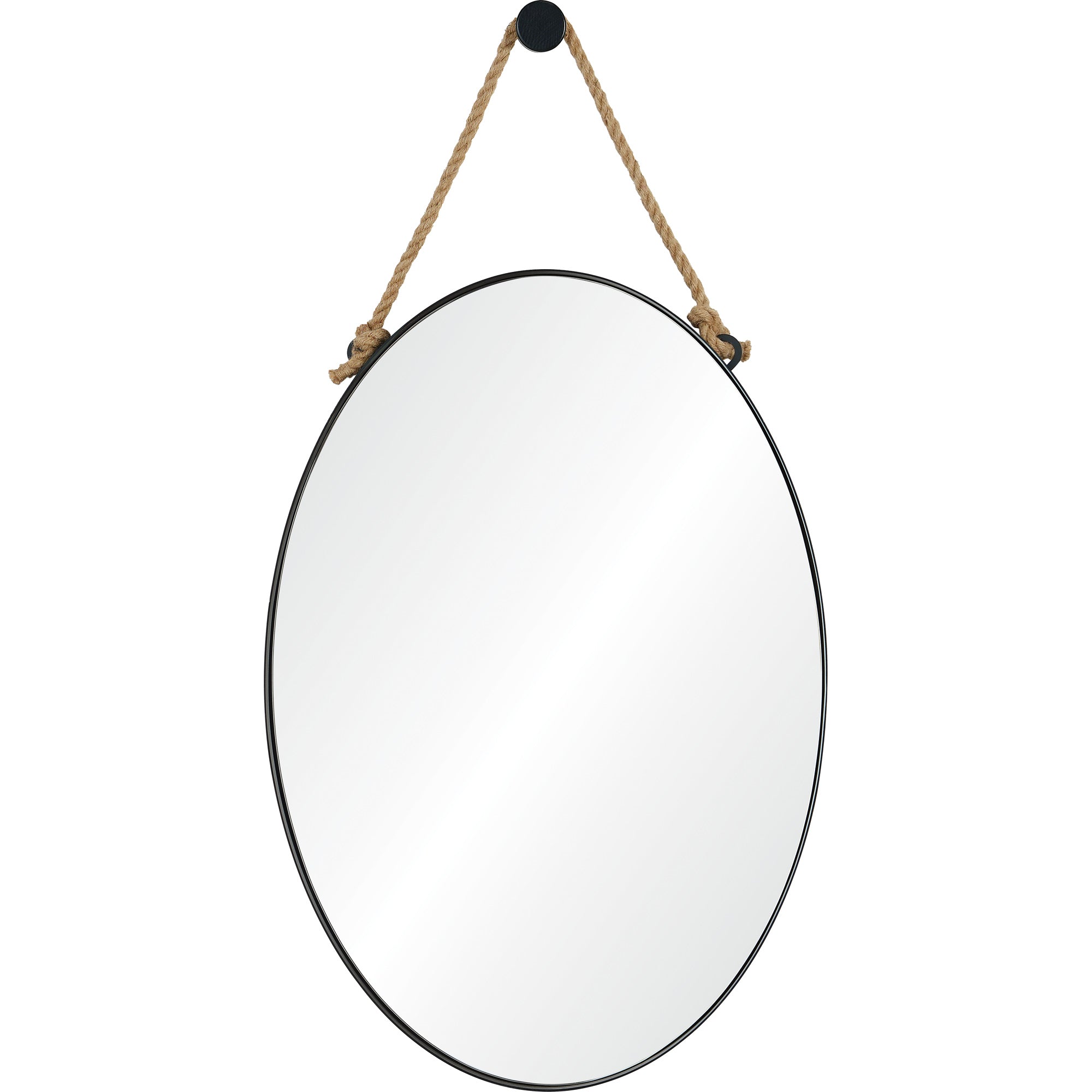 Parbuckle 42" Tall Oval Wall Mirror, Black - Main Image - MT2365