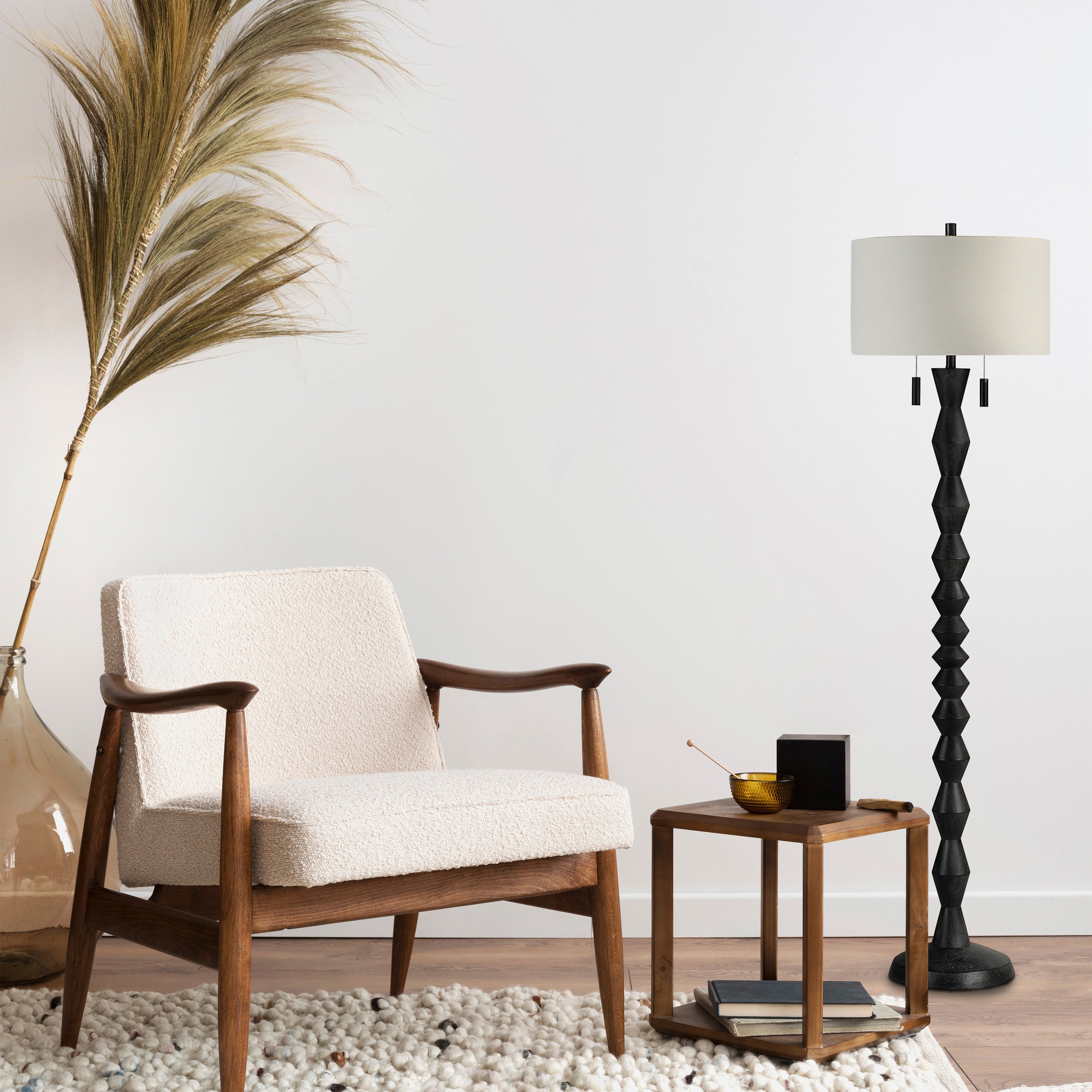 Phyllis 75.75" Height Floor Lamp, Black - Lifestyle Image - LPF3177