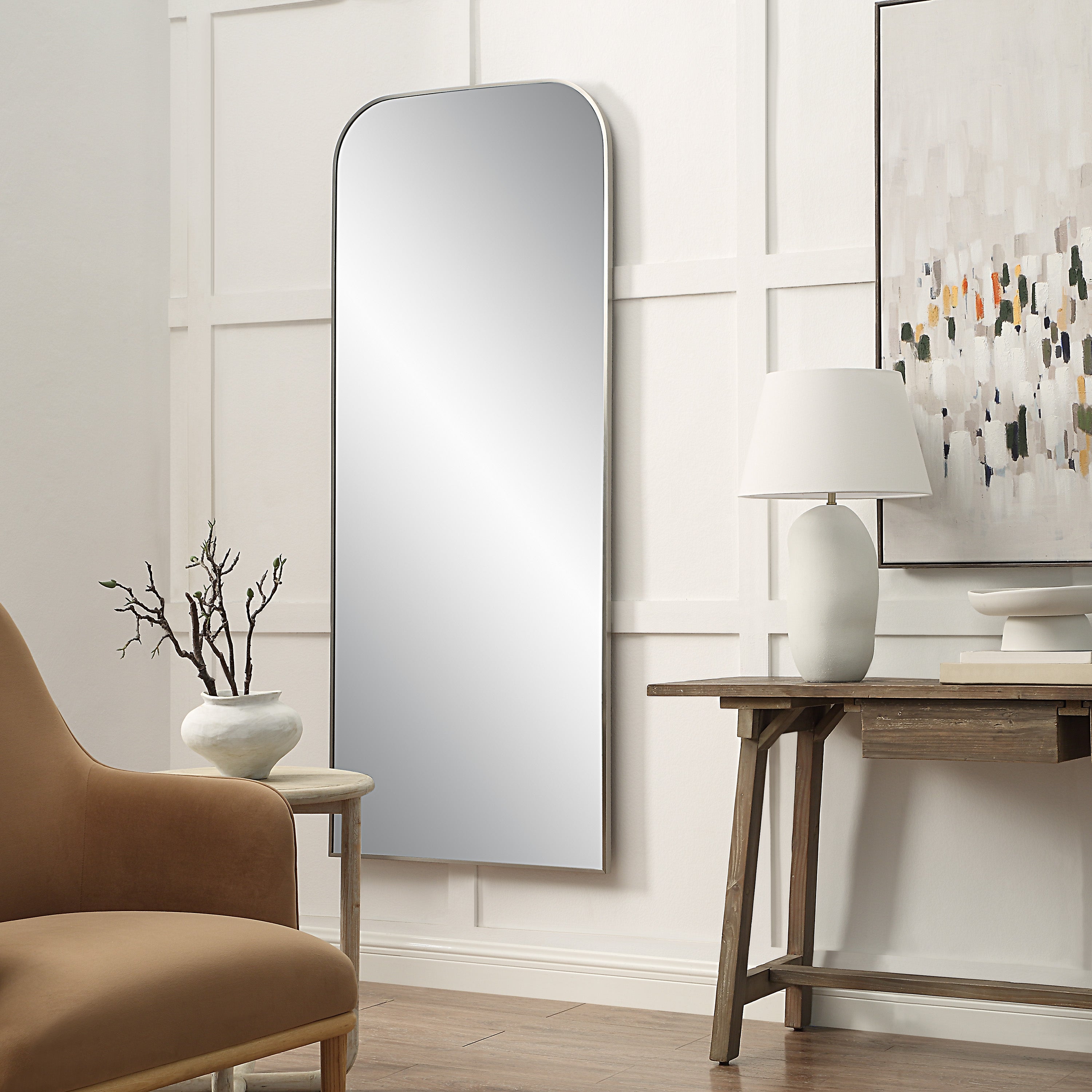 Samia 72" H x 30" W Wall Mirror, Grey - Lifestyle Image - MT2721