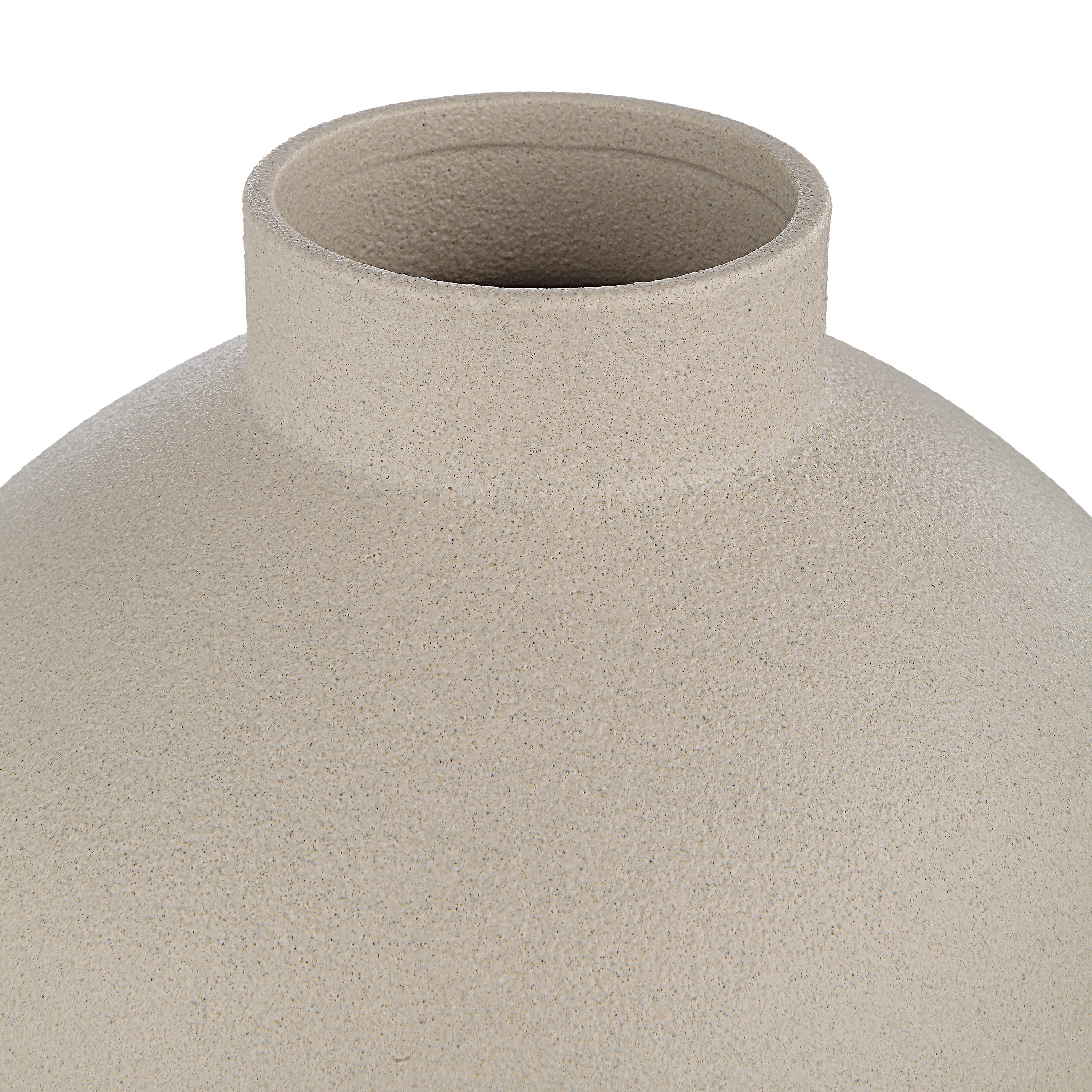 Lamoureux Indoor Ceramic Vase, Textured Matte Ivory - Detail Image - VAS259
