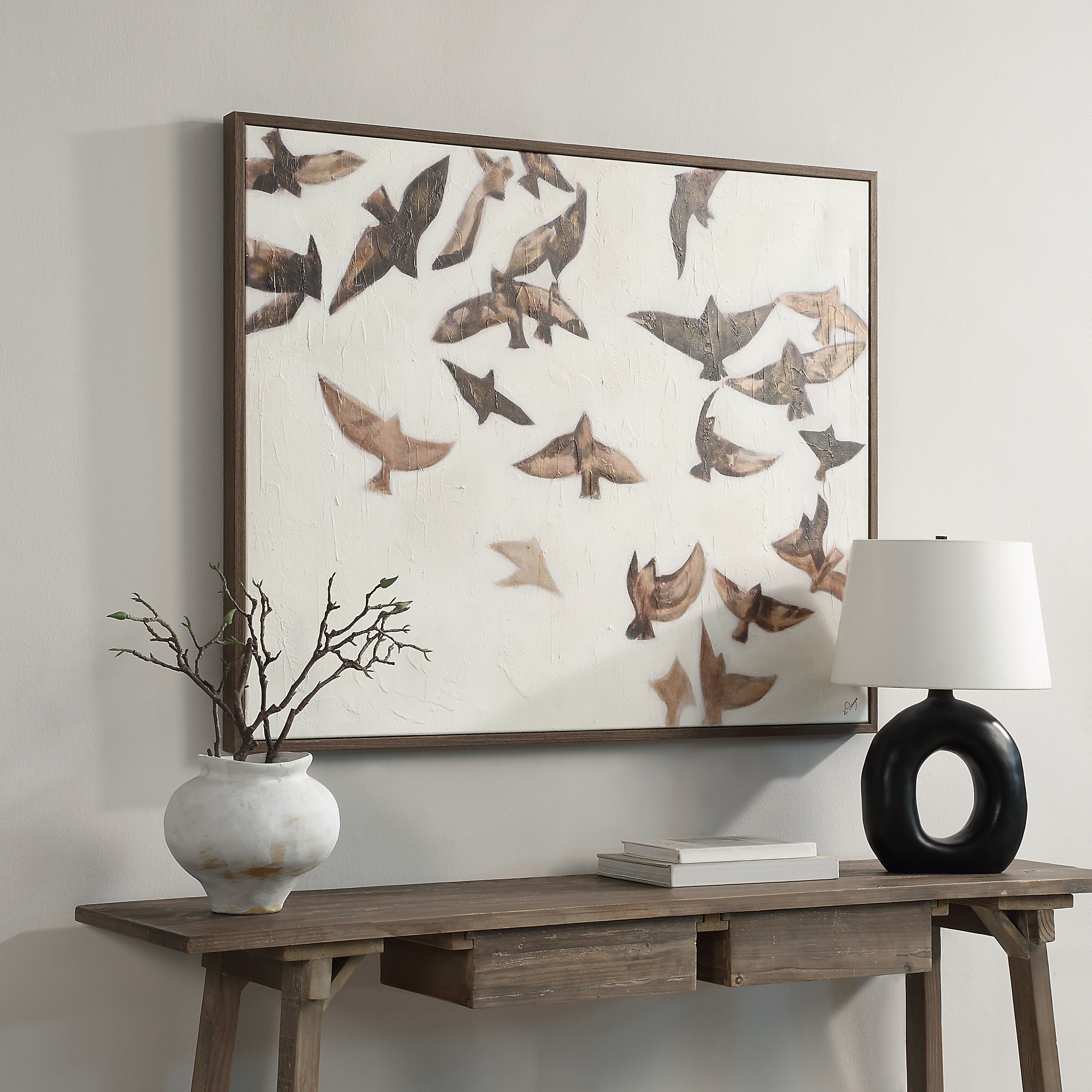 Busan 50" H x 40" W Canvas Art, White - Lifestyle Image - OL2183