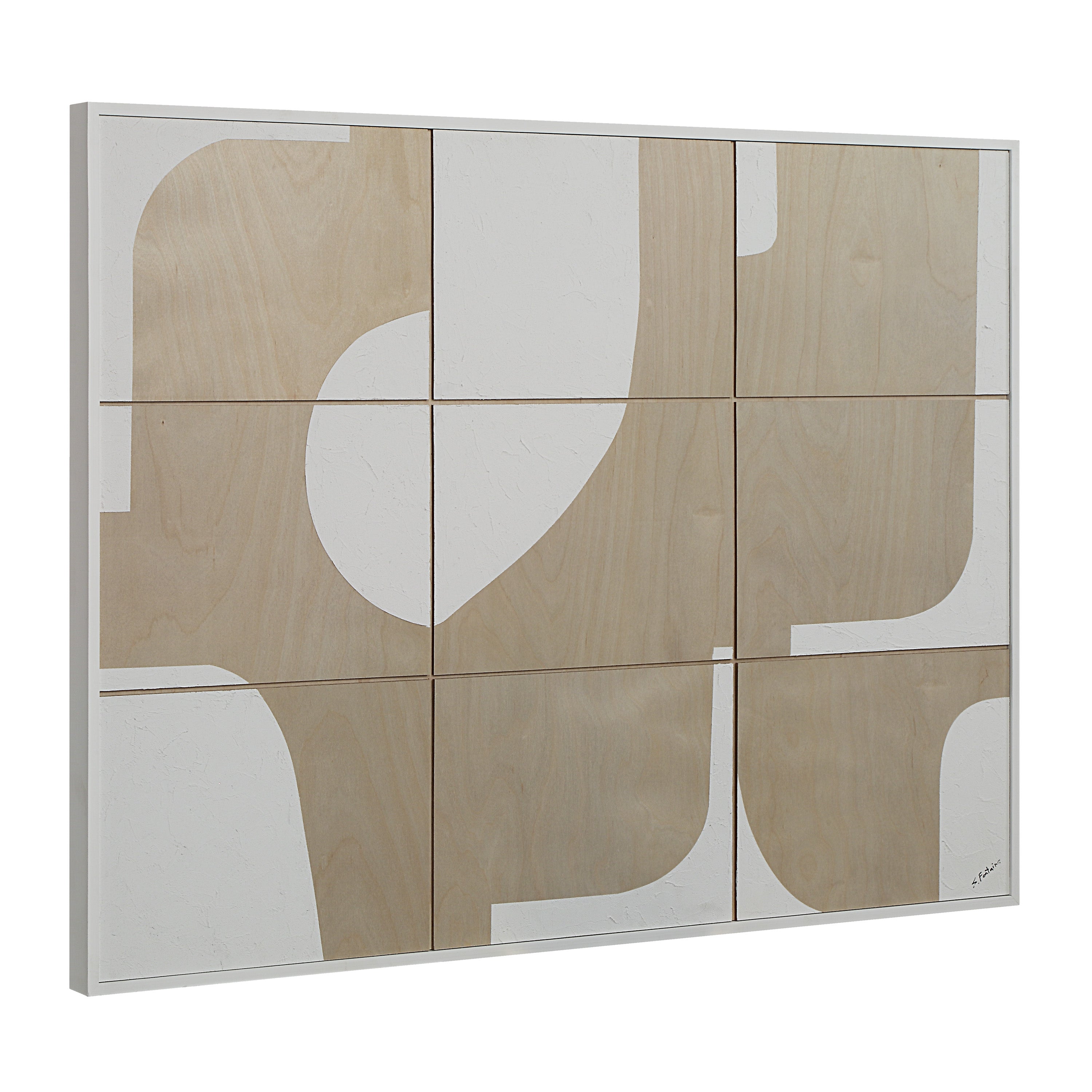 Erula 48" Wide Wall Art, Matte White - Angle Image - W6758