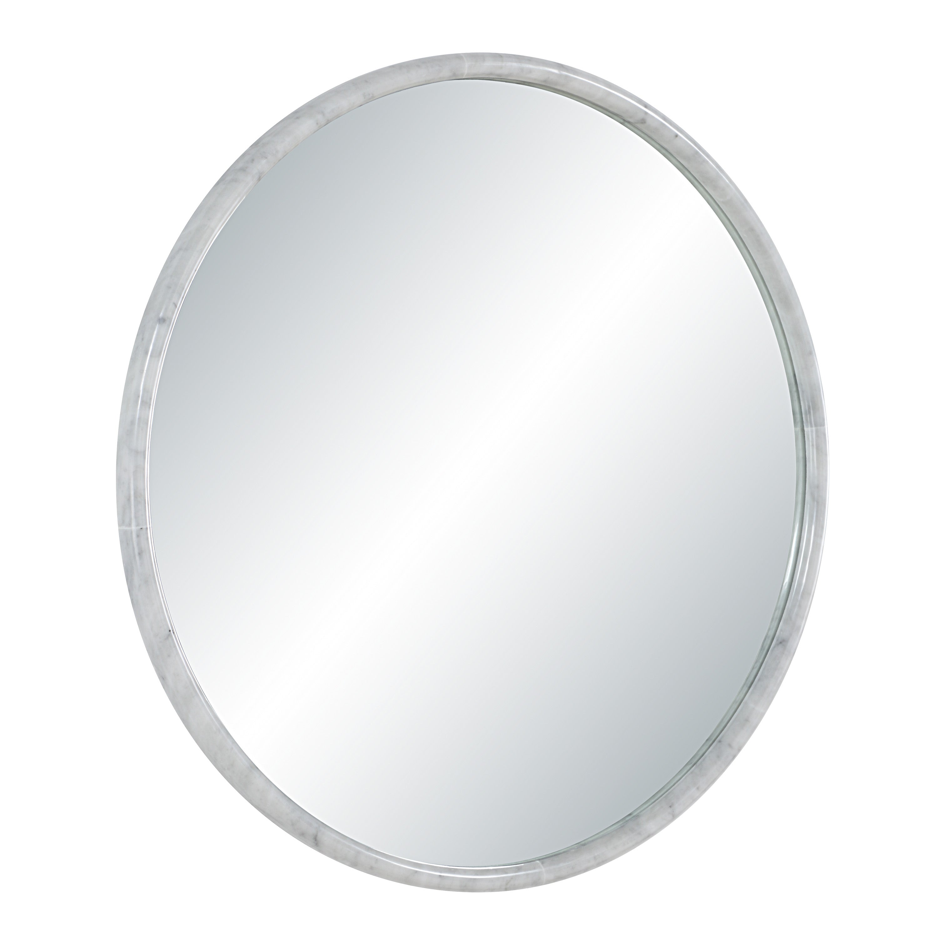 Cento 36" H x 36" W Wall Mirror, White - Angle Image - MT2759