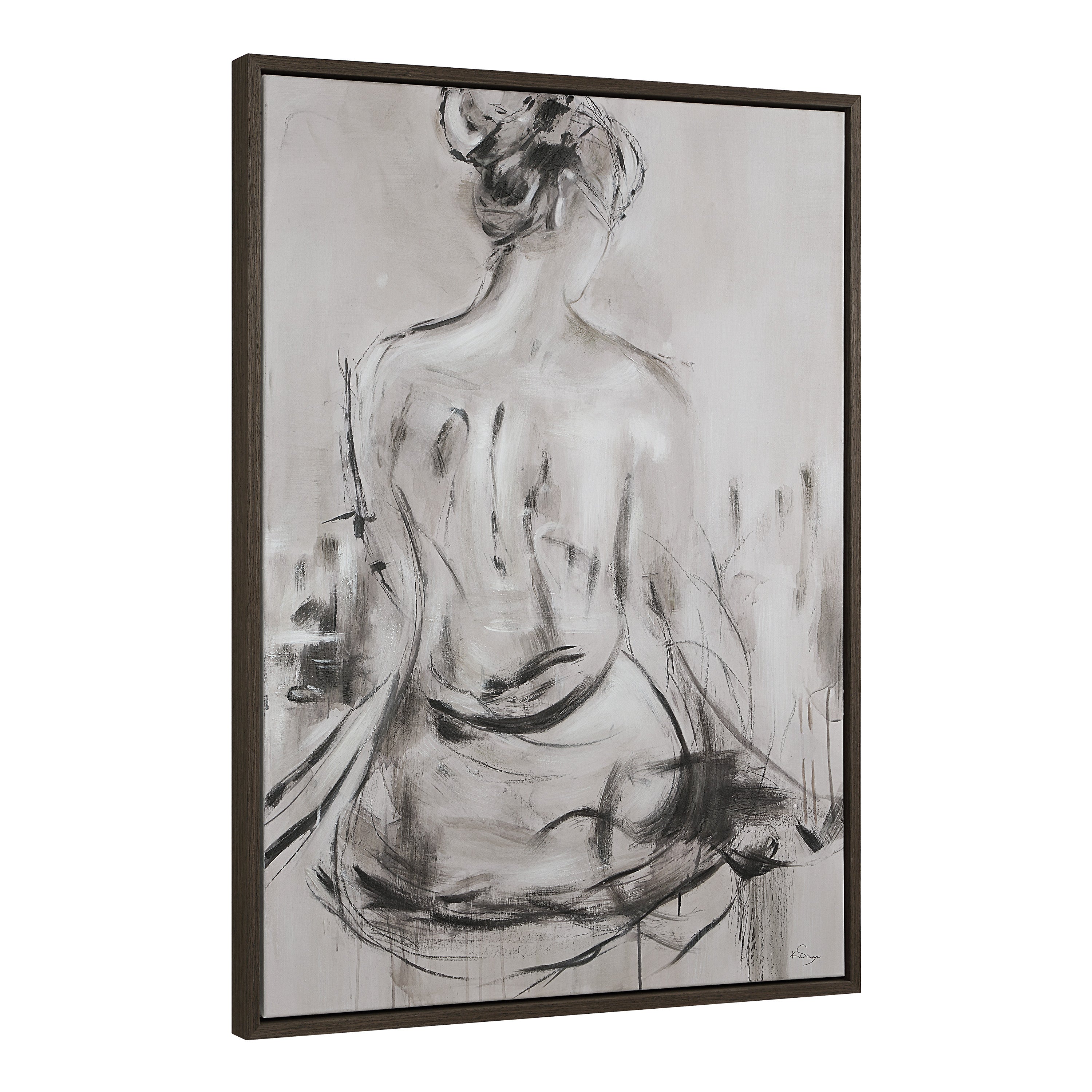 Evelyne 48" H x 36" W Canvas Art, White - Angle Image - OL2184