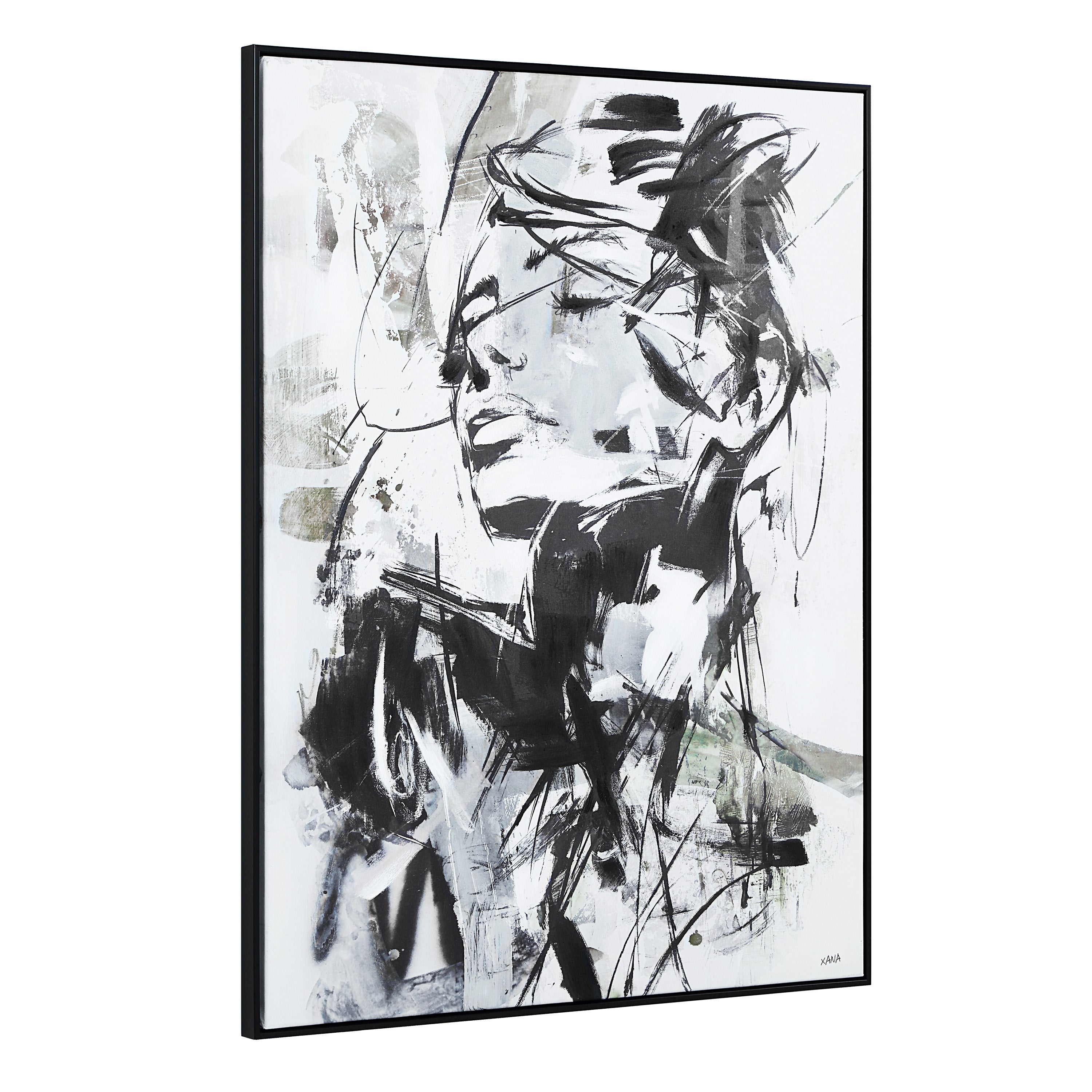 Aaliyah 48" H x 36" W Canvas Art, Black - Angle Image - OL2222
