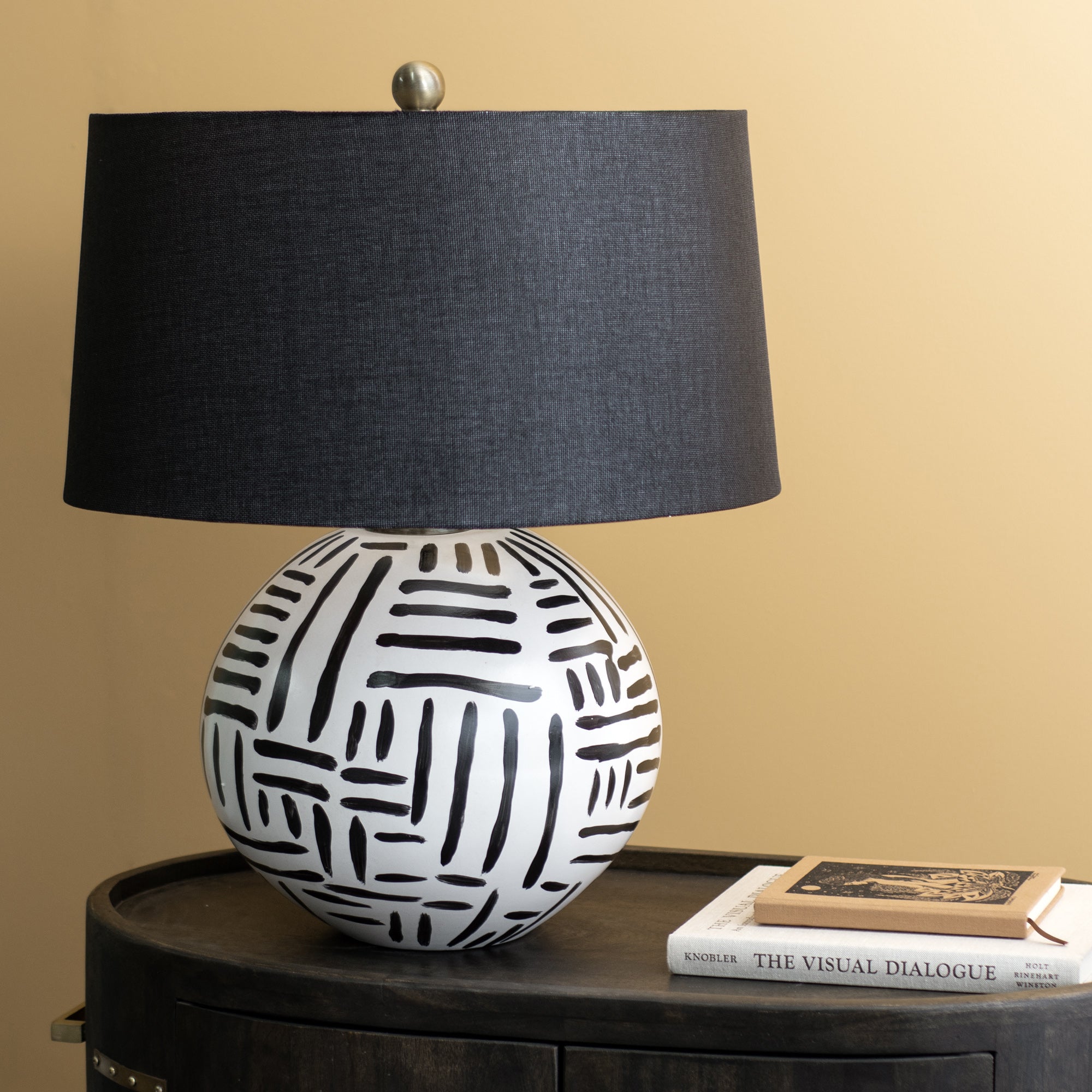 Milka 24.5" Length Table Lamp, Cream and Black - Lifestyle Image - LPT1160