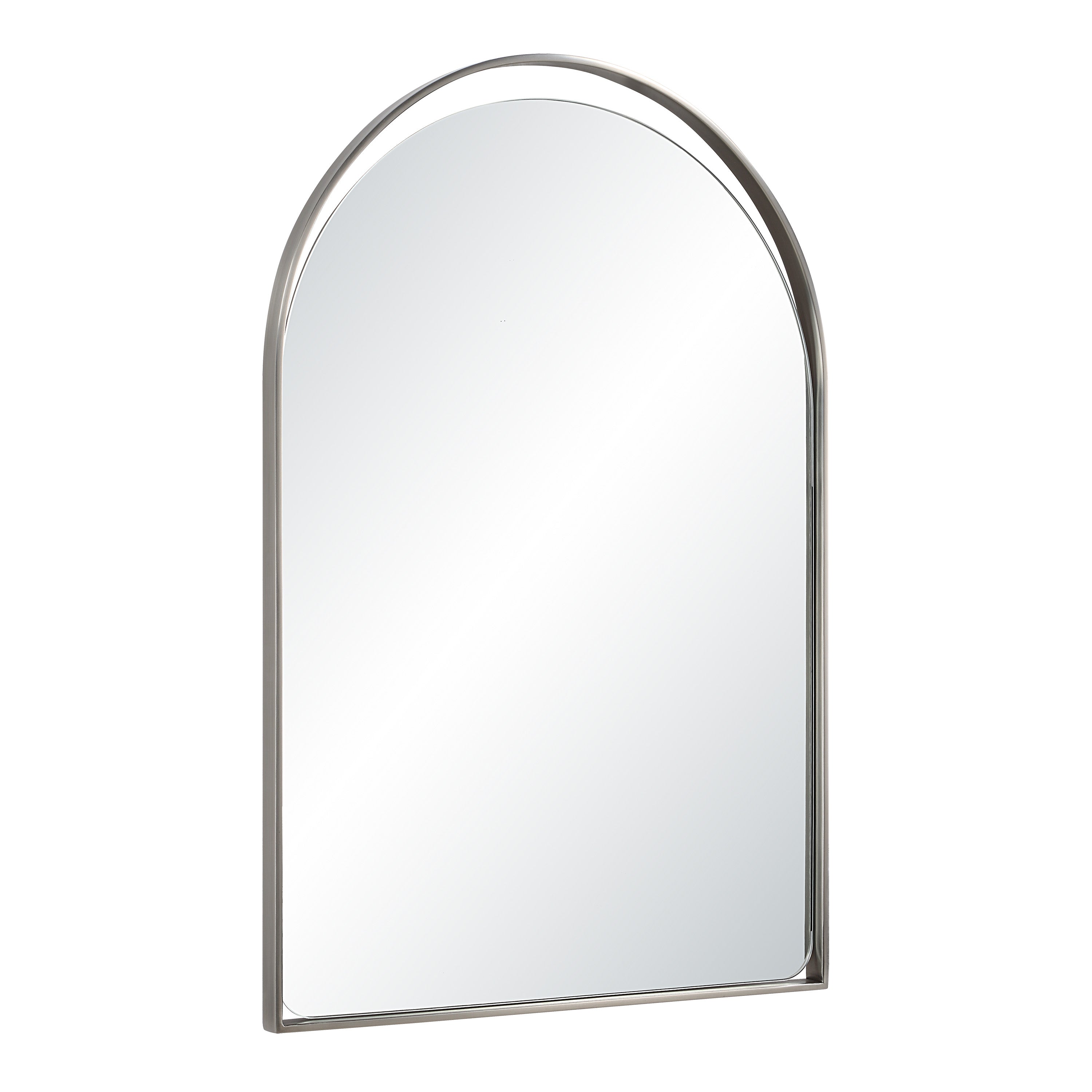 Mentha 30" H x 20" W Wall Mirror, Silver - Angle Image - MT2730
