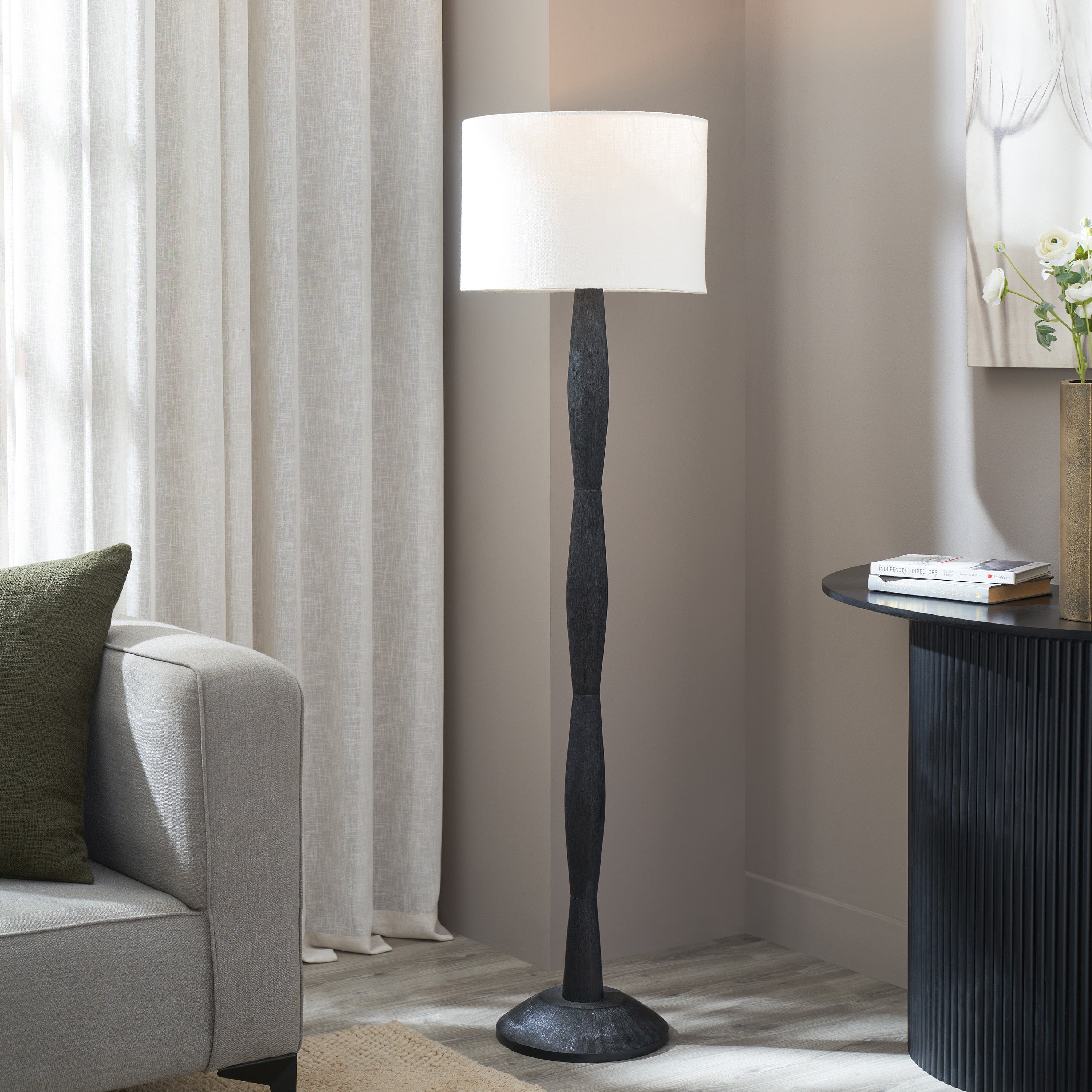 Francine 60" Height Floor Lamp, Black - Lifestyle Image - LPF3155