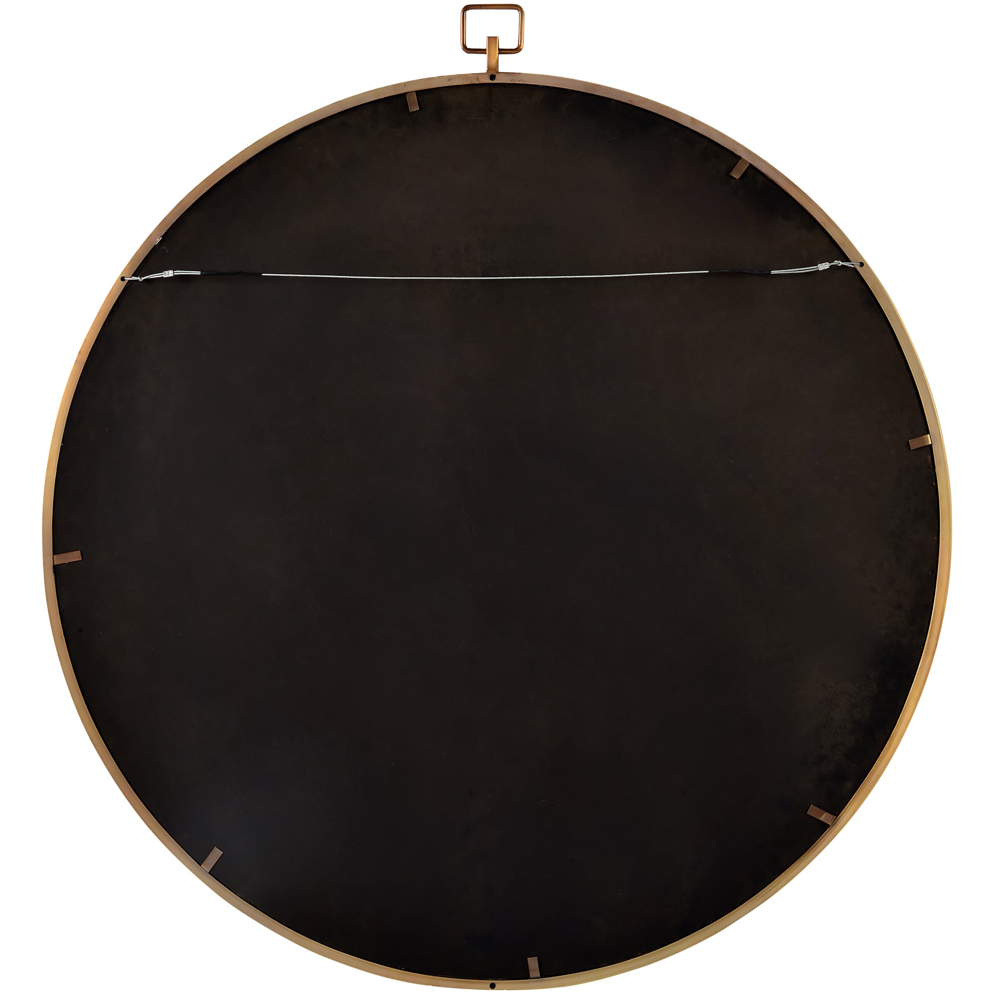 Azam 34" Tall Round Wall Mirror, Yellow - Backing Image - MT2356