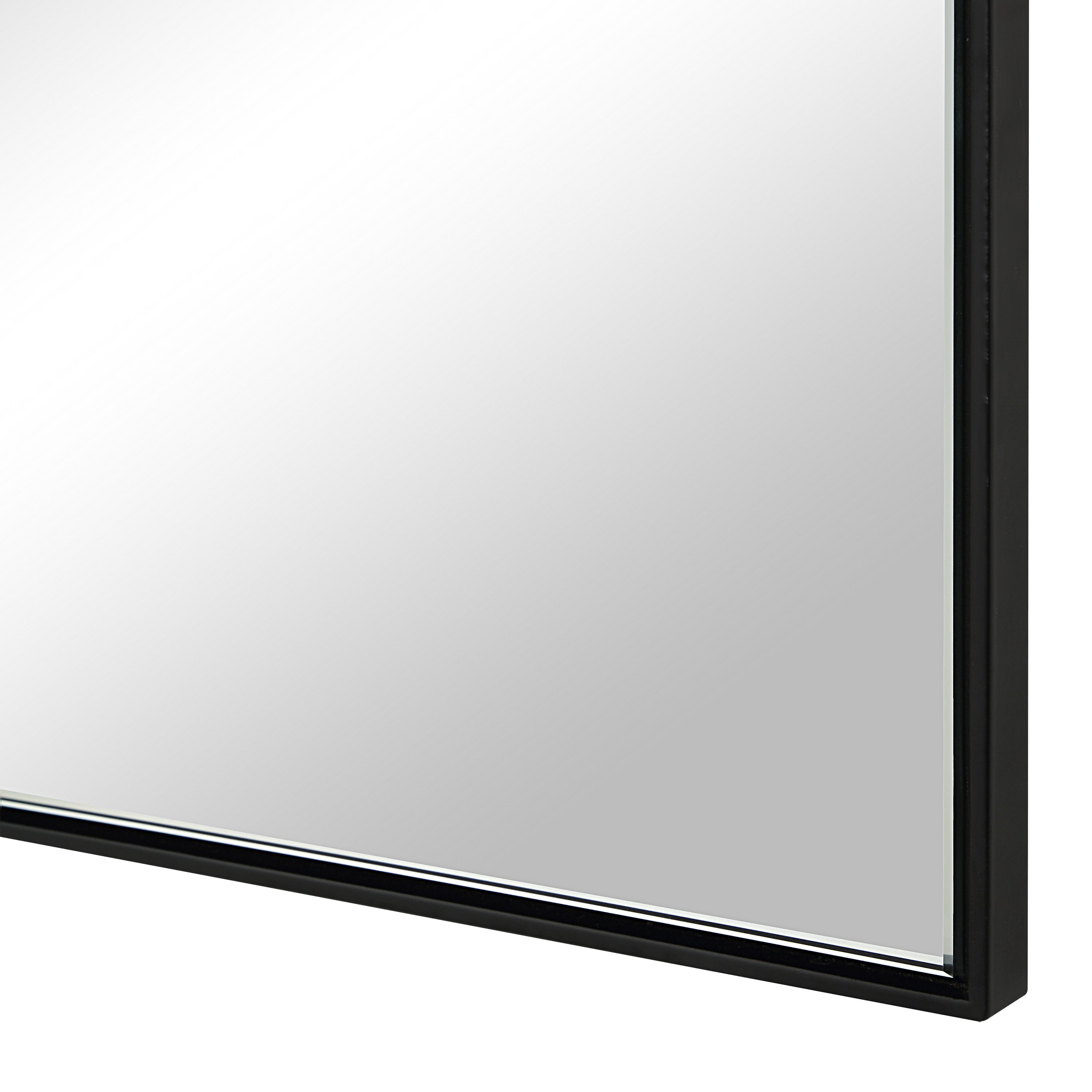 Loutro 36" H x 22" W Wall Mirror, Black - Detail Image - MT2699