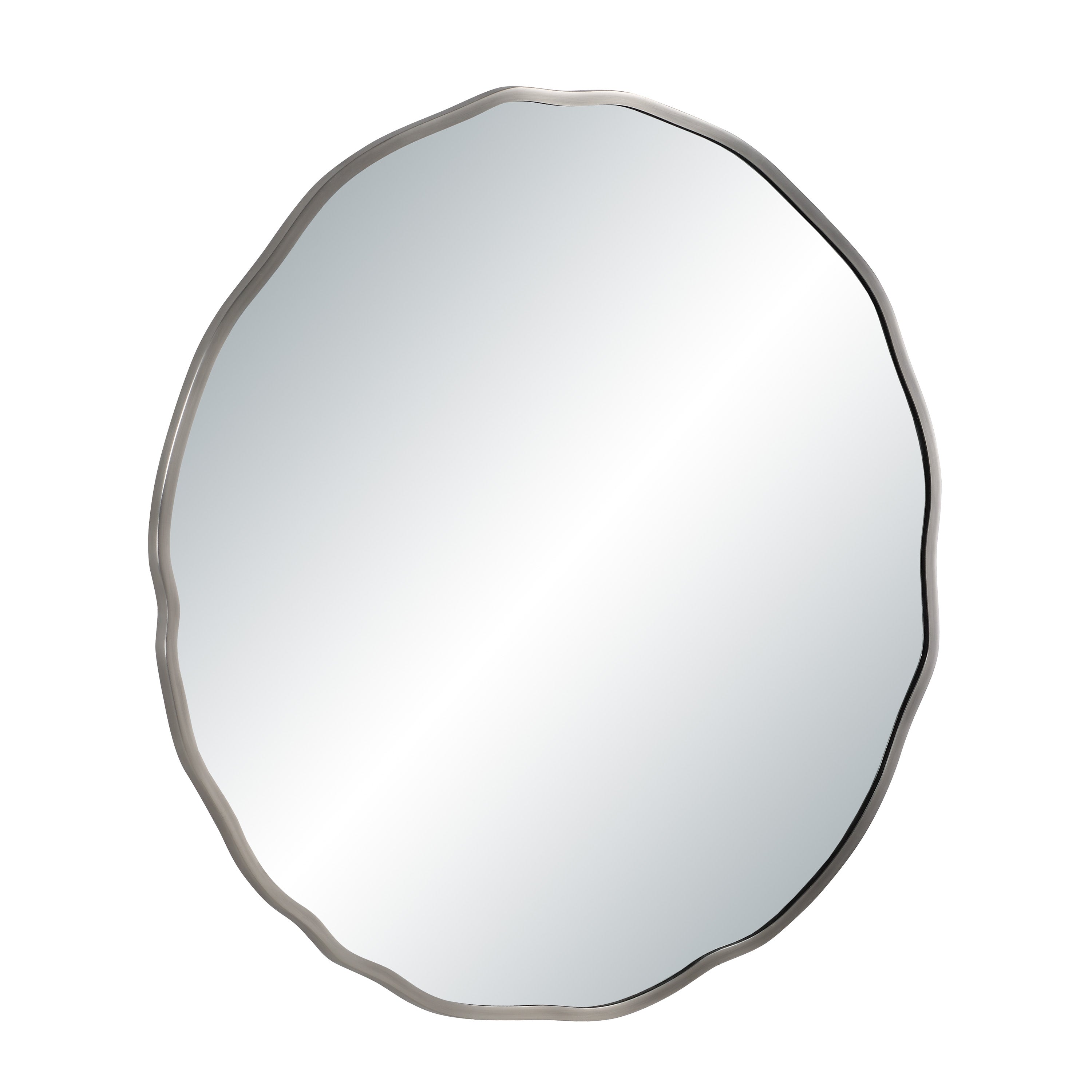 Cerro 30" H x 30" W Wall Mirror, Silver - Angle Image - MT2735
