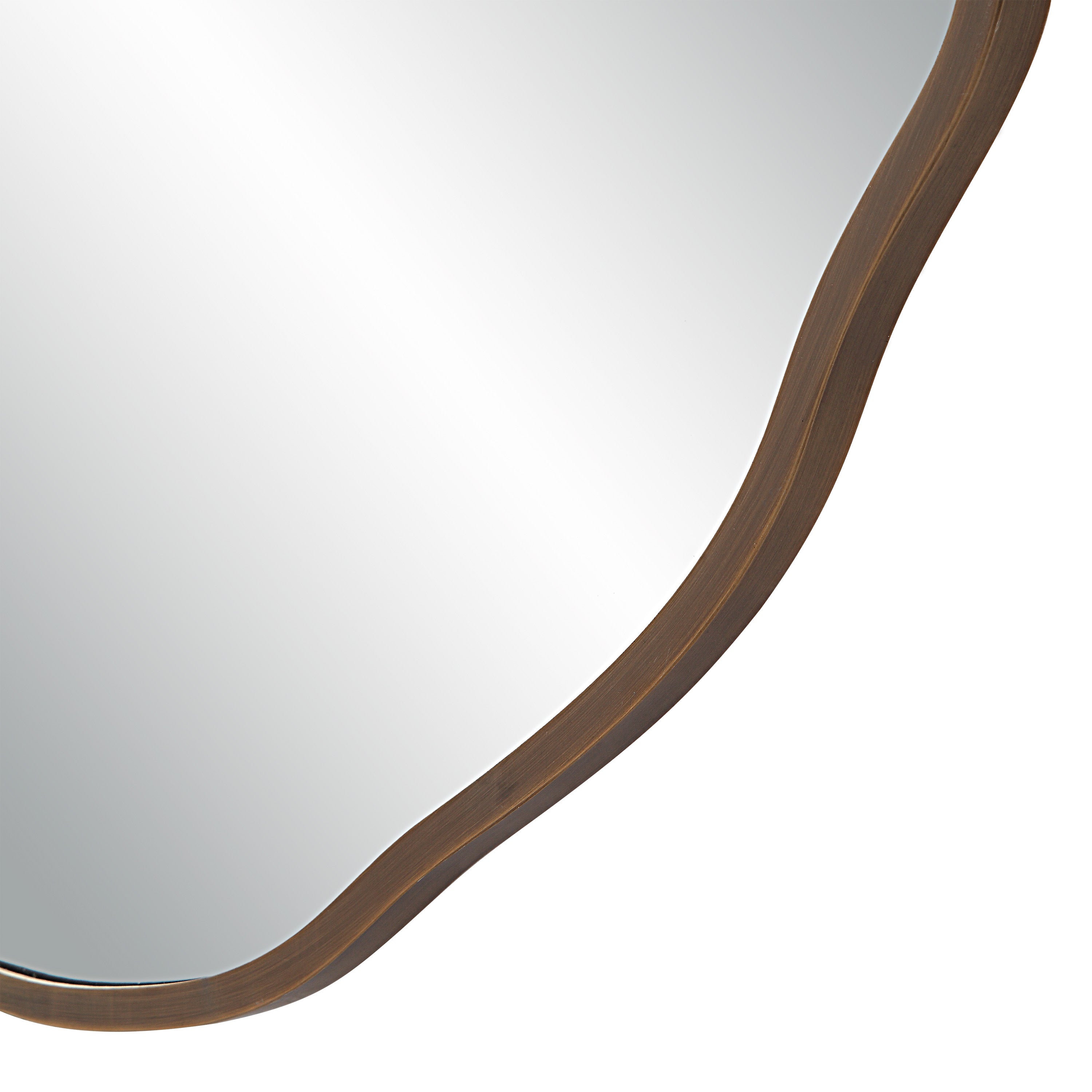 Bern 40" Tall Round Irregular Mirror, Antique Brushed Brass - Detail Image - MT2634
