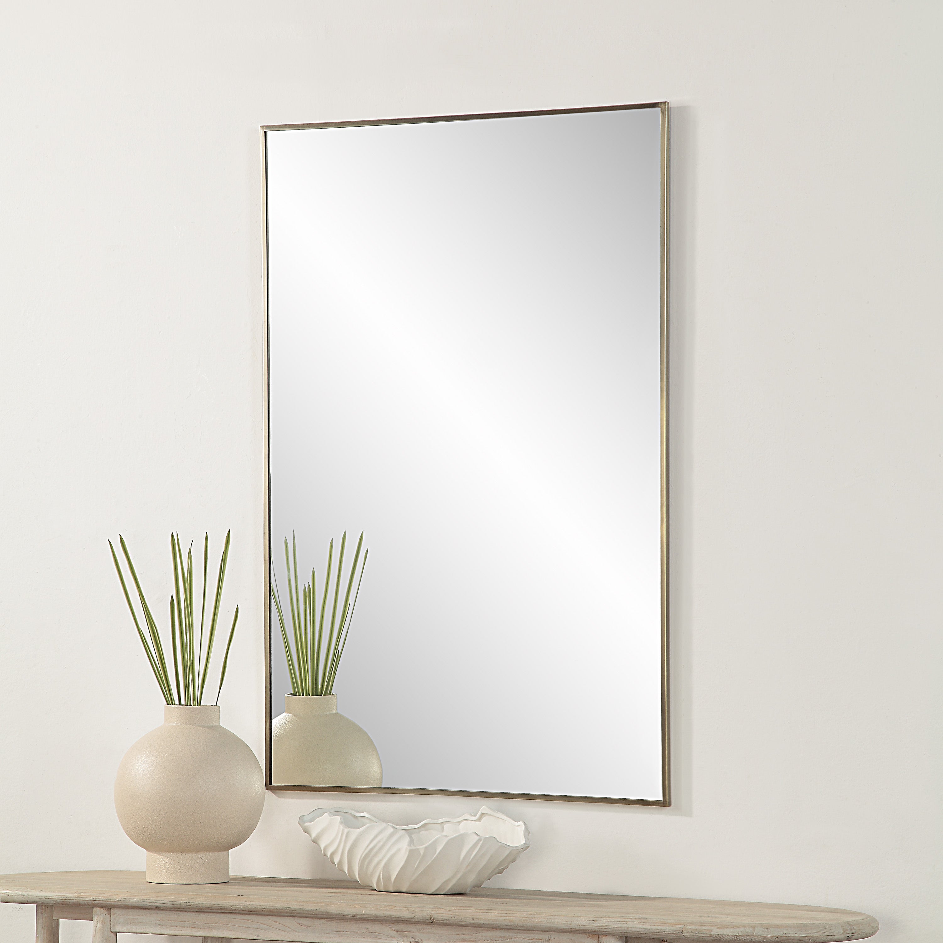 Cider 45" Tall Rectangular Mirror, Brushed Bronze - Lifestyle Image - MT2623