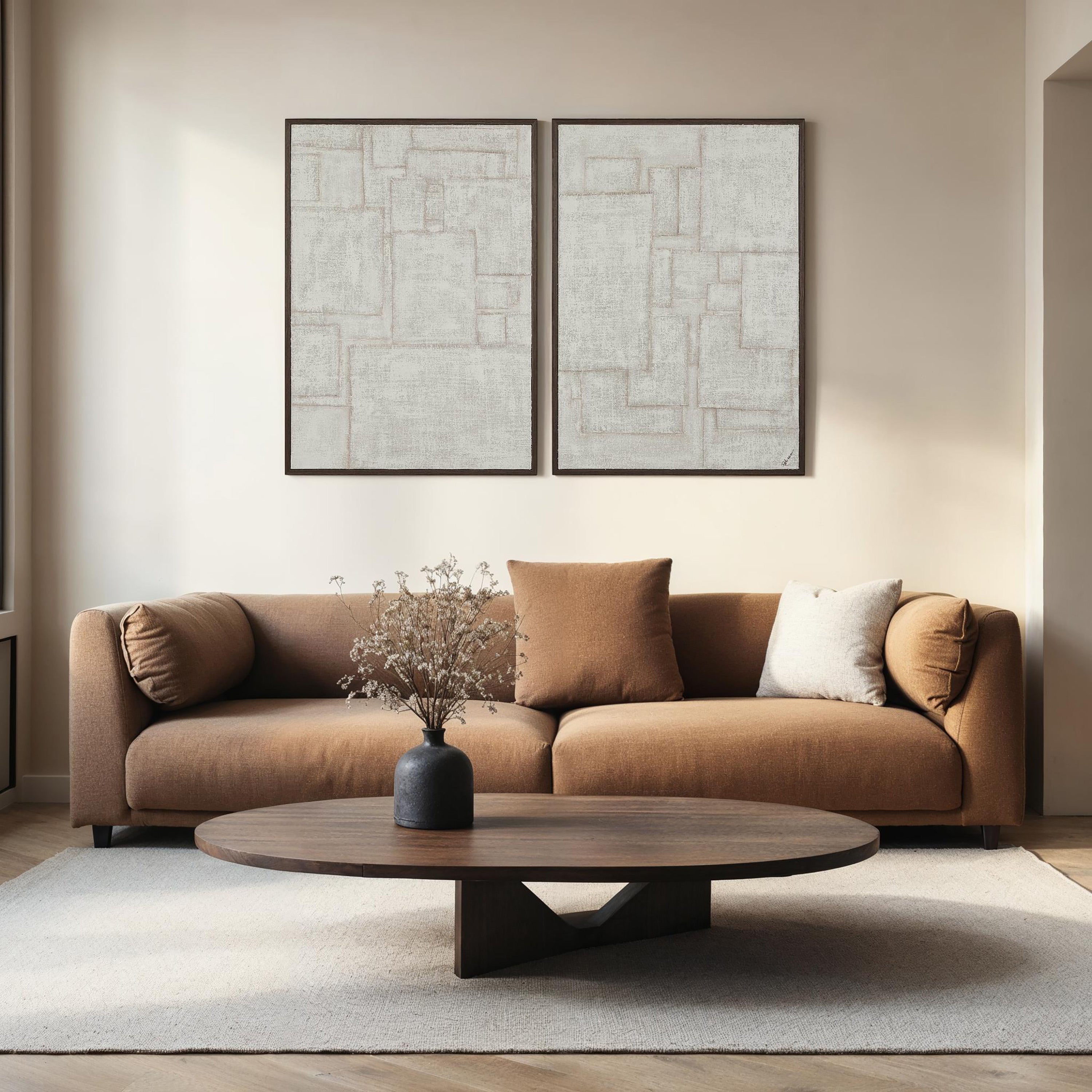 Caramelo 32" Wide Wall Art, Sand Beige - Lifestyle Image - W6775