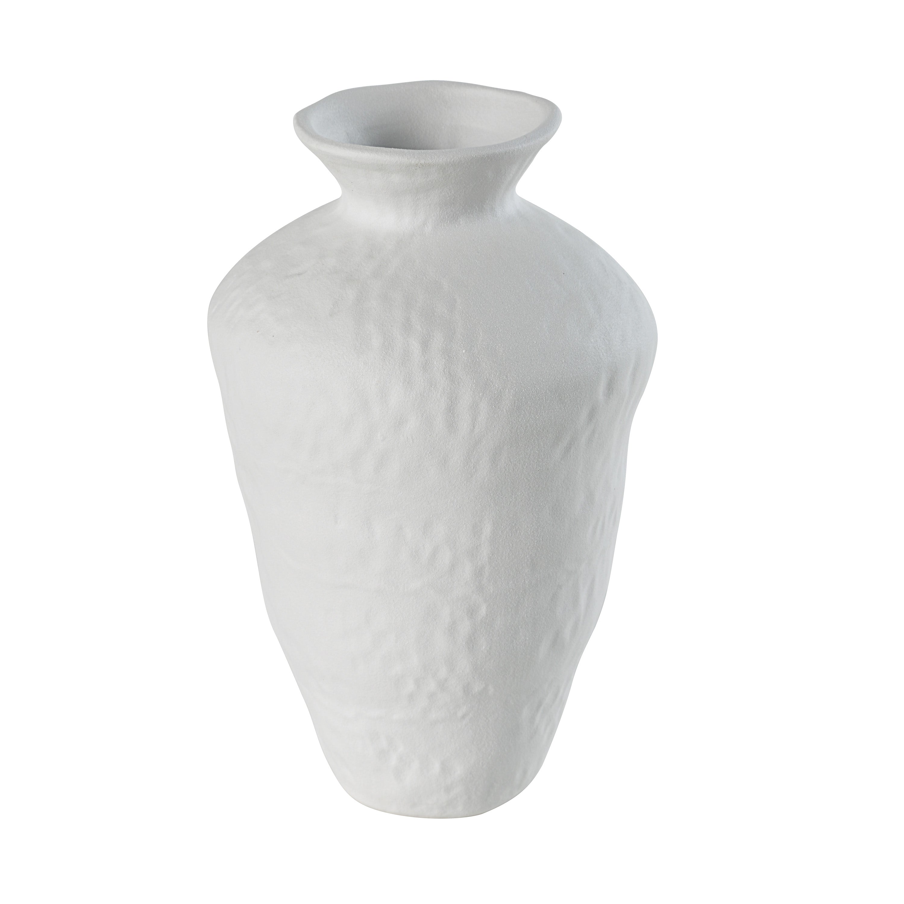 Melton Indoor Porcelain Ceramic Vase, Matte Off-White - Angle Image - VAS261