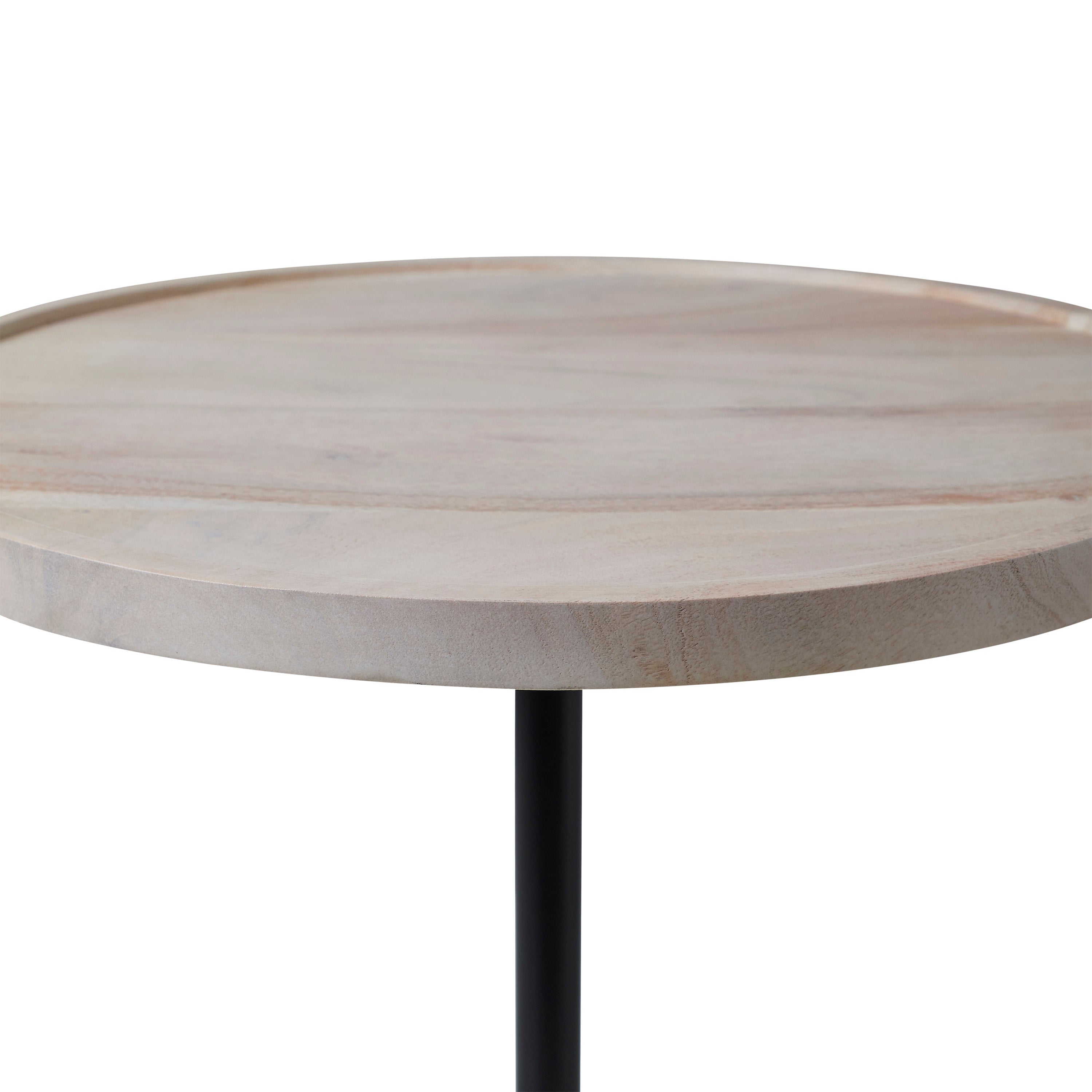 Antares Indoor Acacia Wood Side Table, Whitewash - Detail Image - TA493