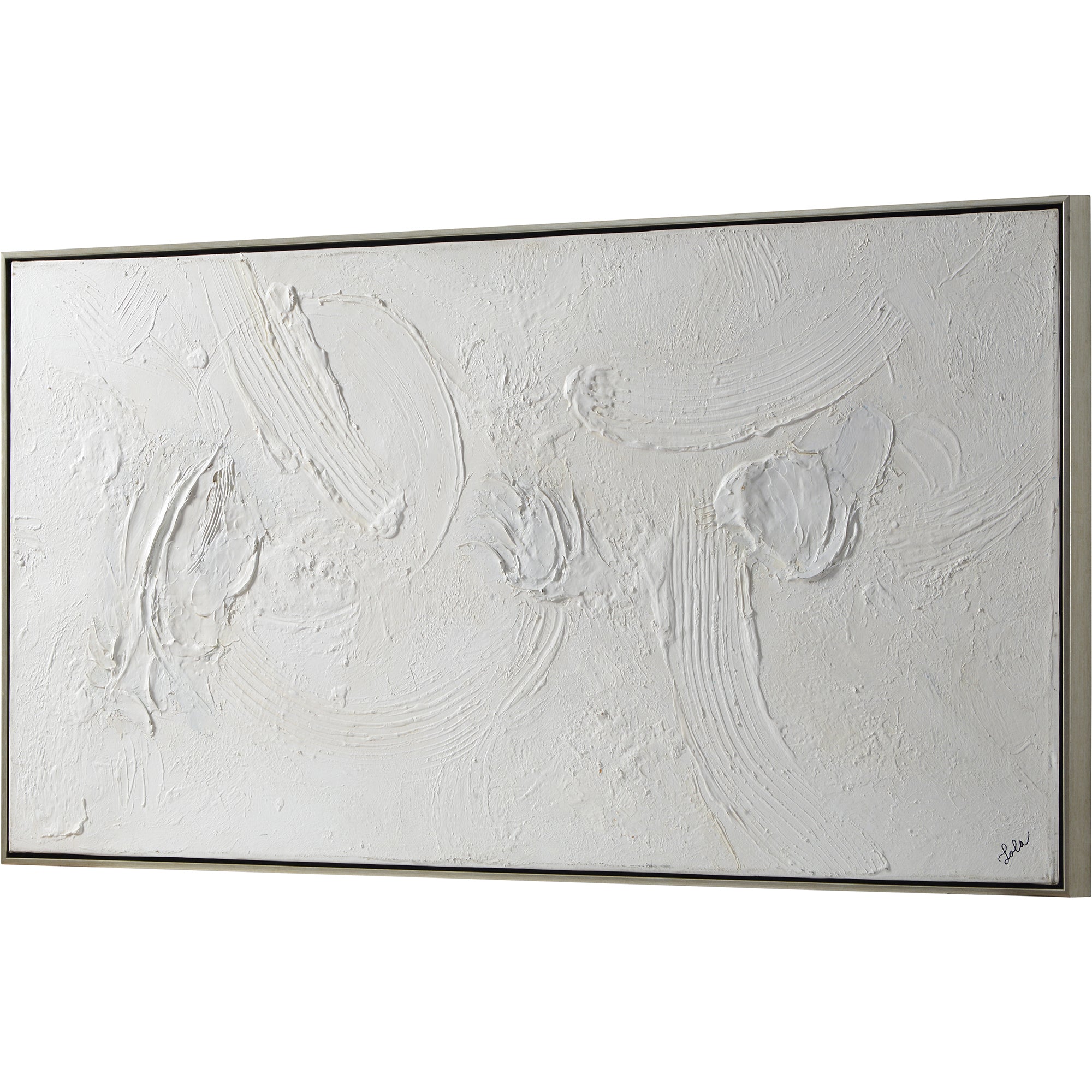Yanno 30" Wide Canvas Art, Silver - Angle Image - OL1901
