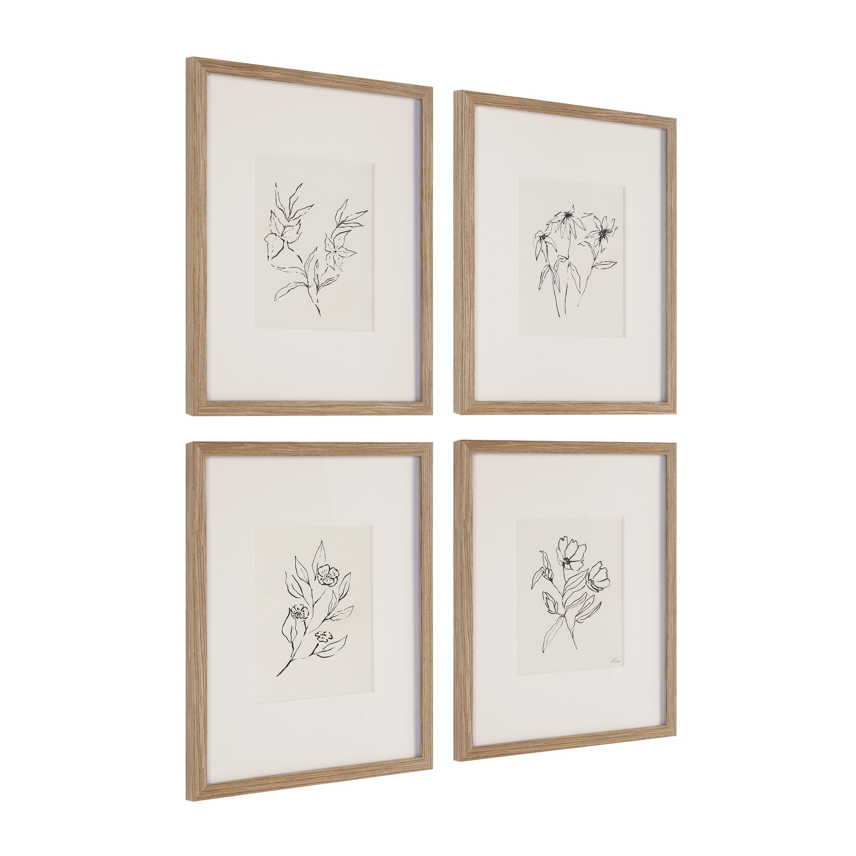 Palmela 16.0" Wide Wall Decor, Printed Artwork (4 Piece Set) - Angle Image - PA0048