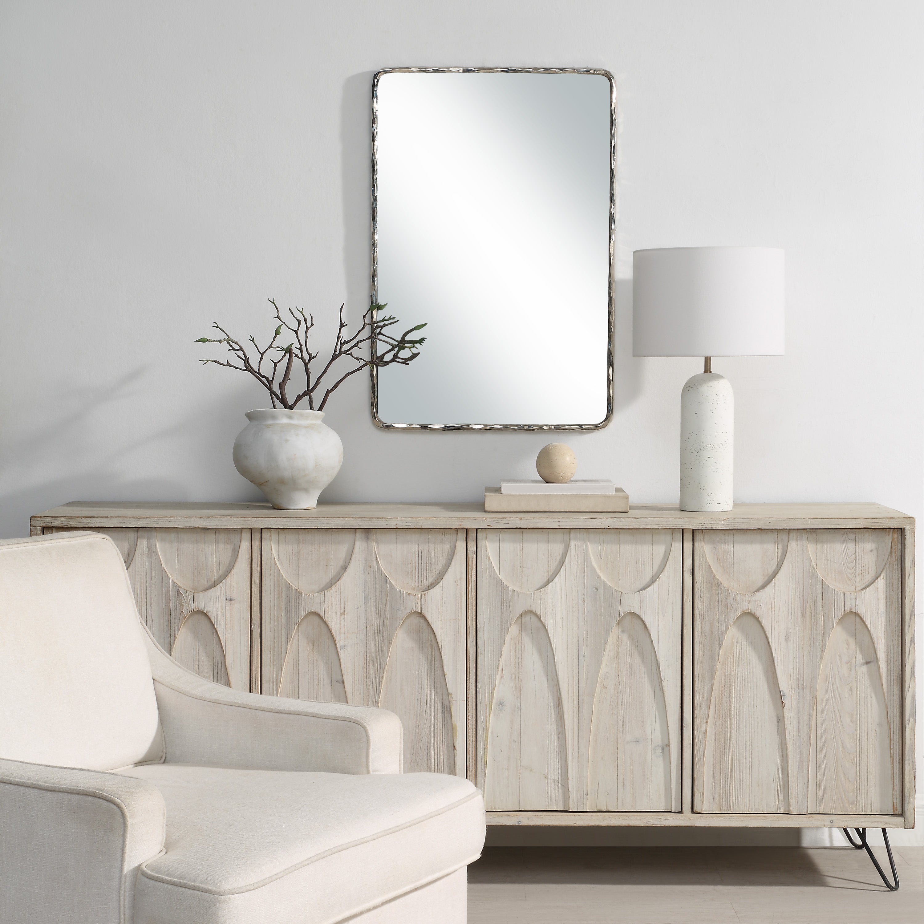 Pollonia 36" H x 24" W Wall Mirror, Grey - Lifestyle Image - MT2694