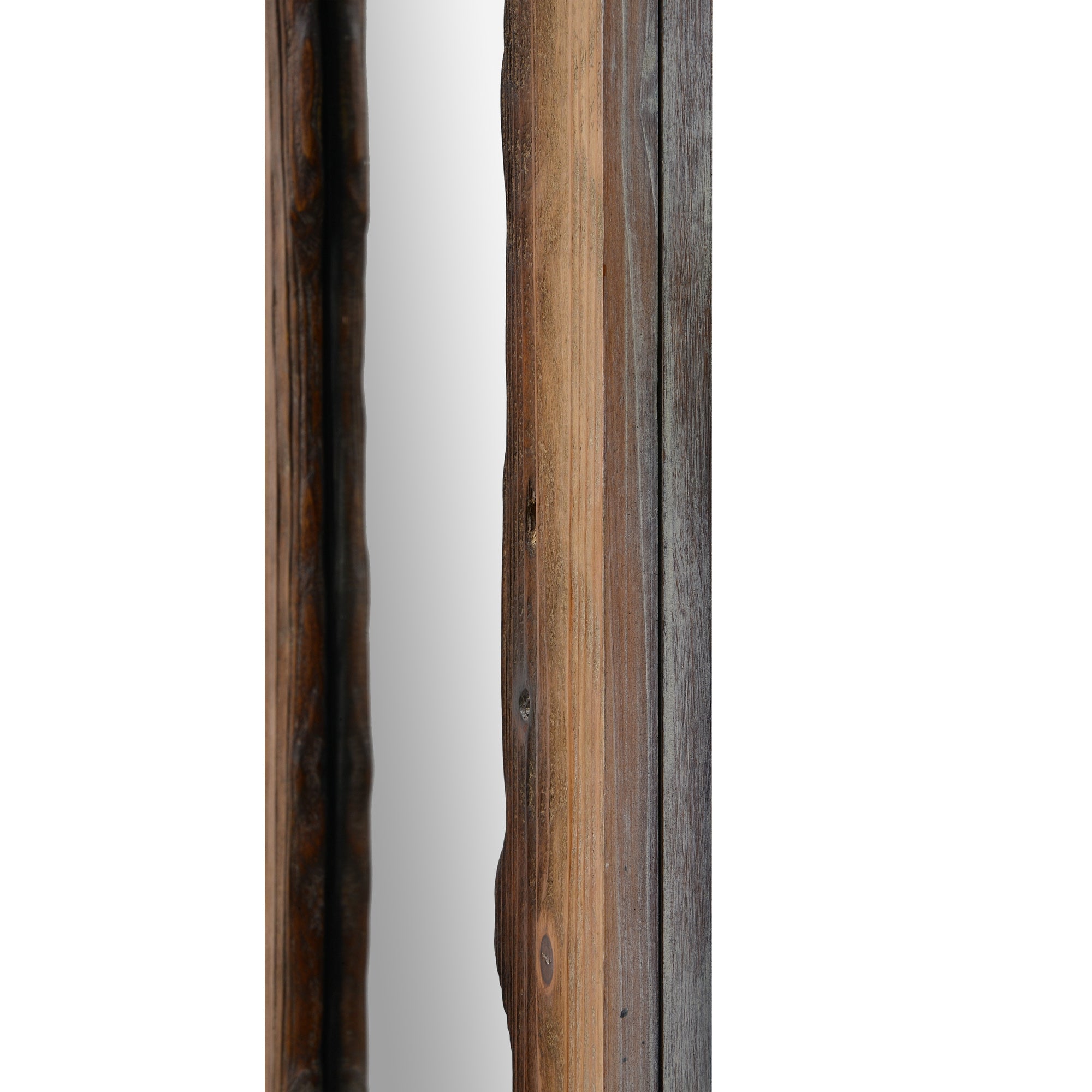 Connix 50" Tall Rectangle Wall Mirror, Brown - Additional Image 2 - MT2385