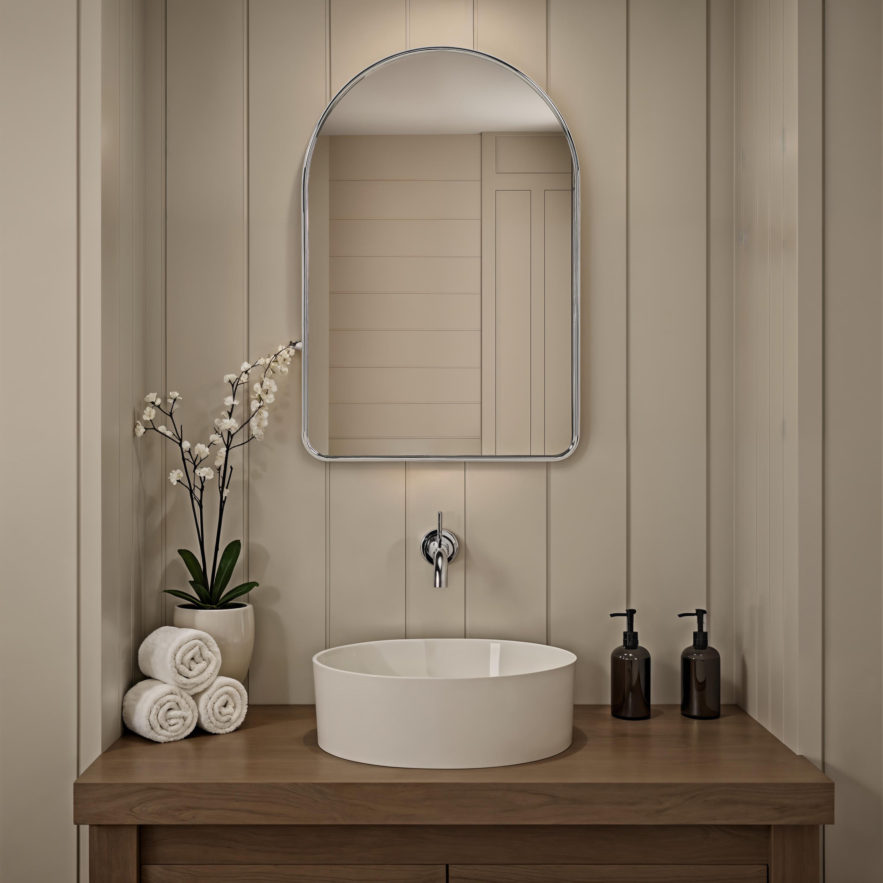Cassis 36" H x 24" W Wall Mirror, Silver - White Label Lifestyle Image - MT2725
