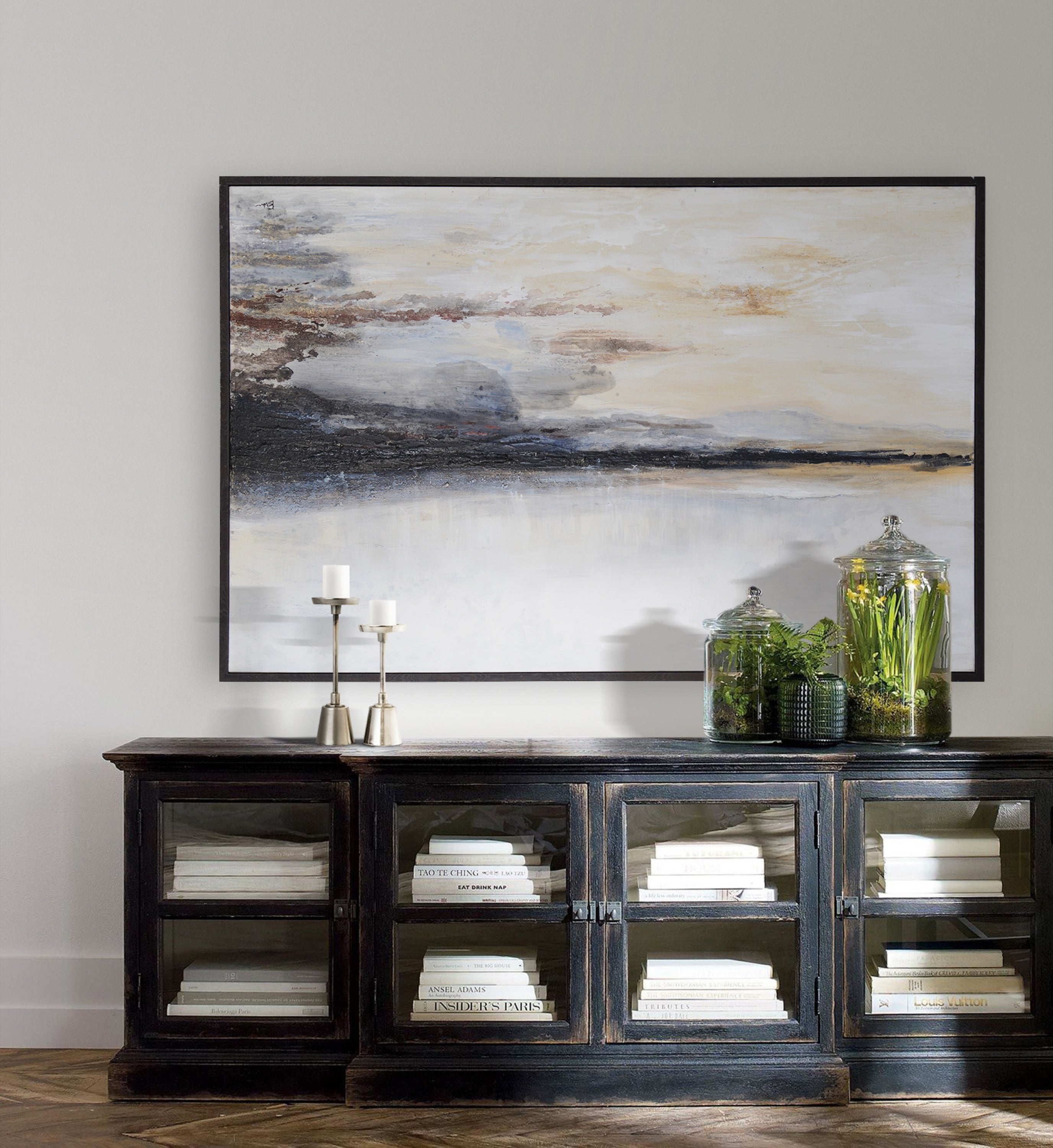 Warran 40" Wide Canvas Art, Black - Lifestyle Image - OL1890