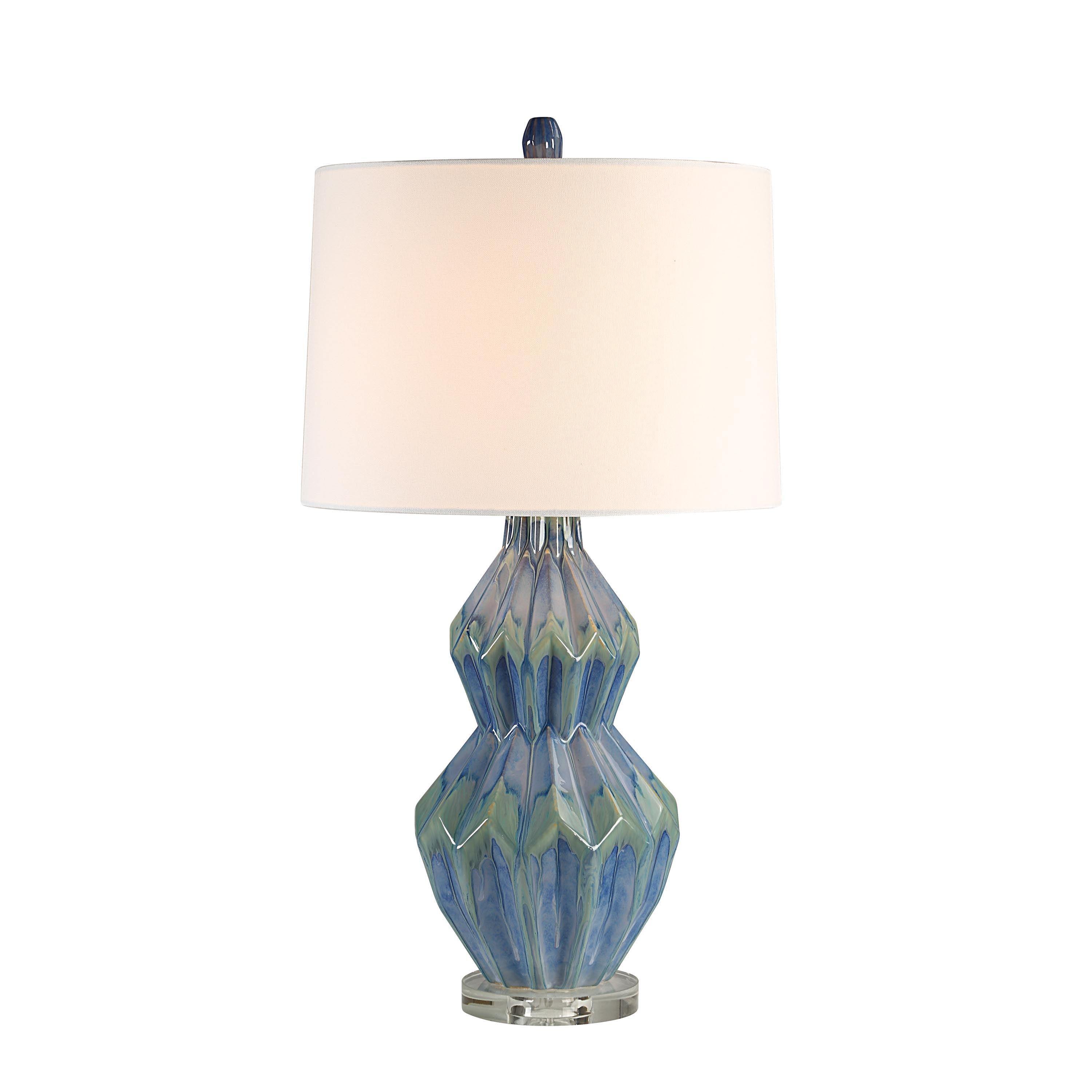 Serres 29.44" Height Table Lamp, Blue - Angle Image - LPT1354
