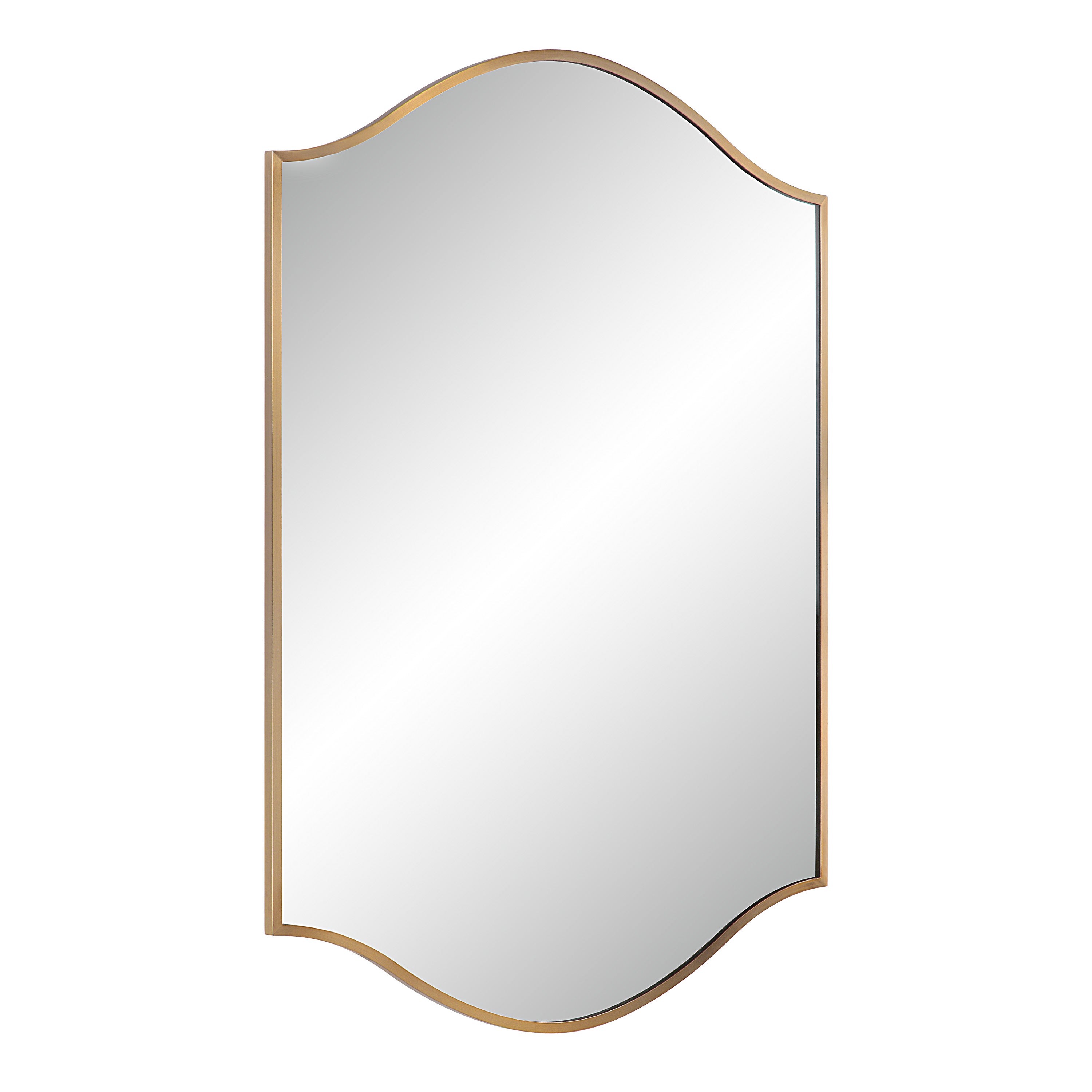 Florianne 36" Tall Rectangular Arch Mirror, Champagne - Angle Image - MT2617