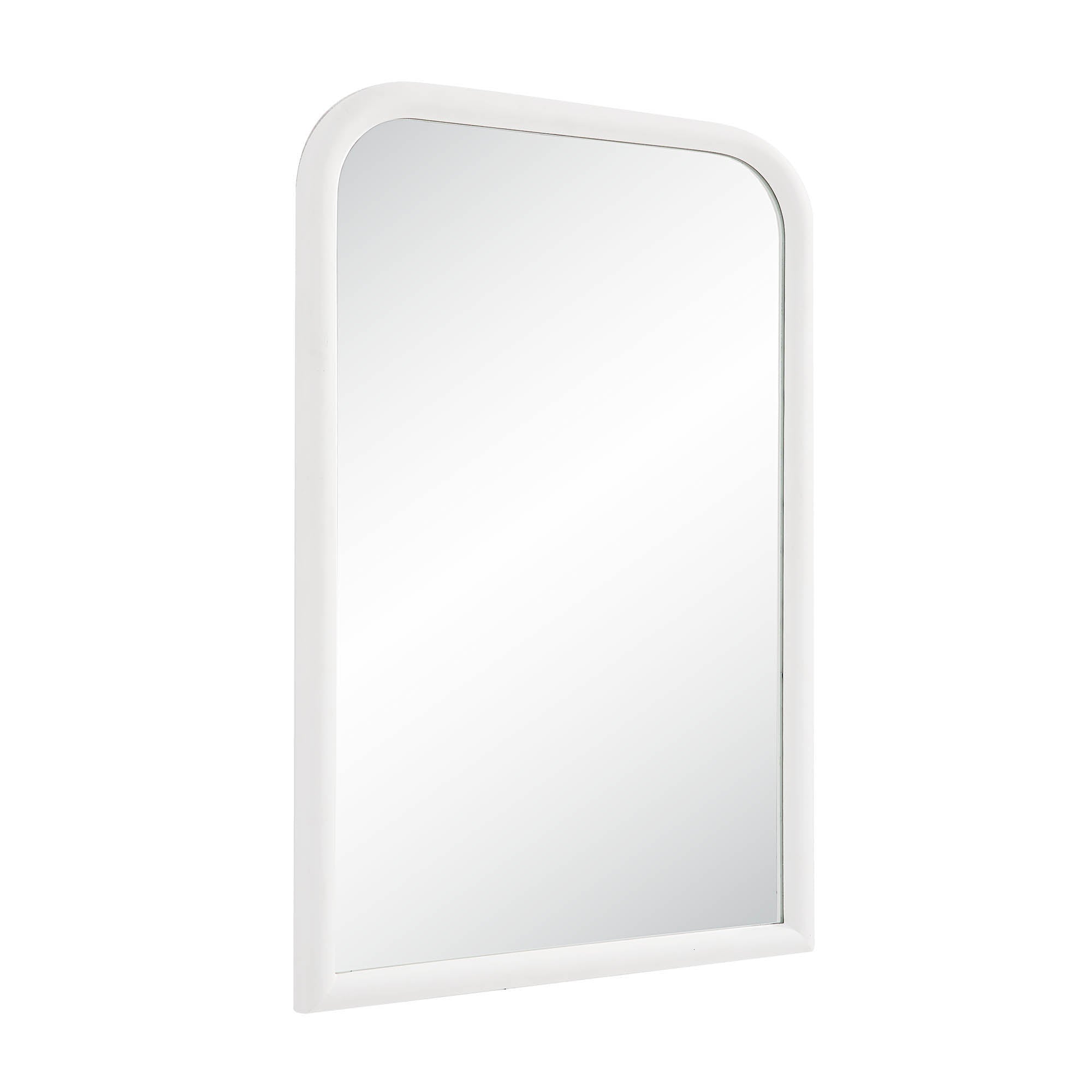 Colima 36" Tall Arch Wall Mirror, White - Angle Image - MT2554