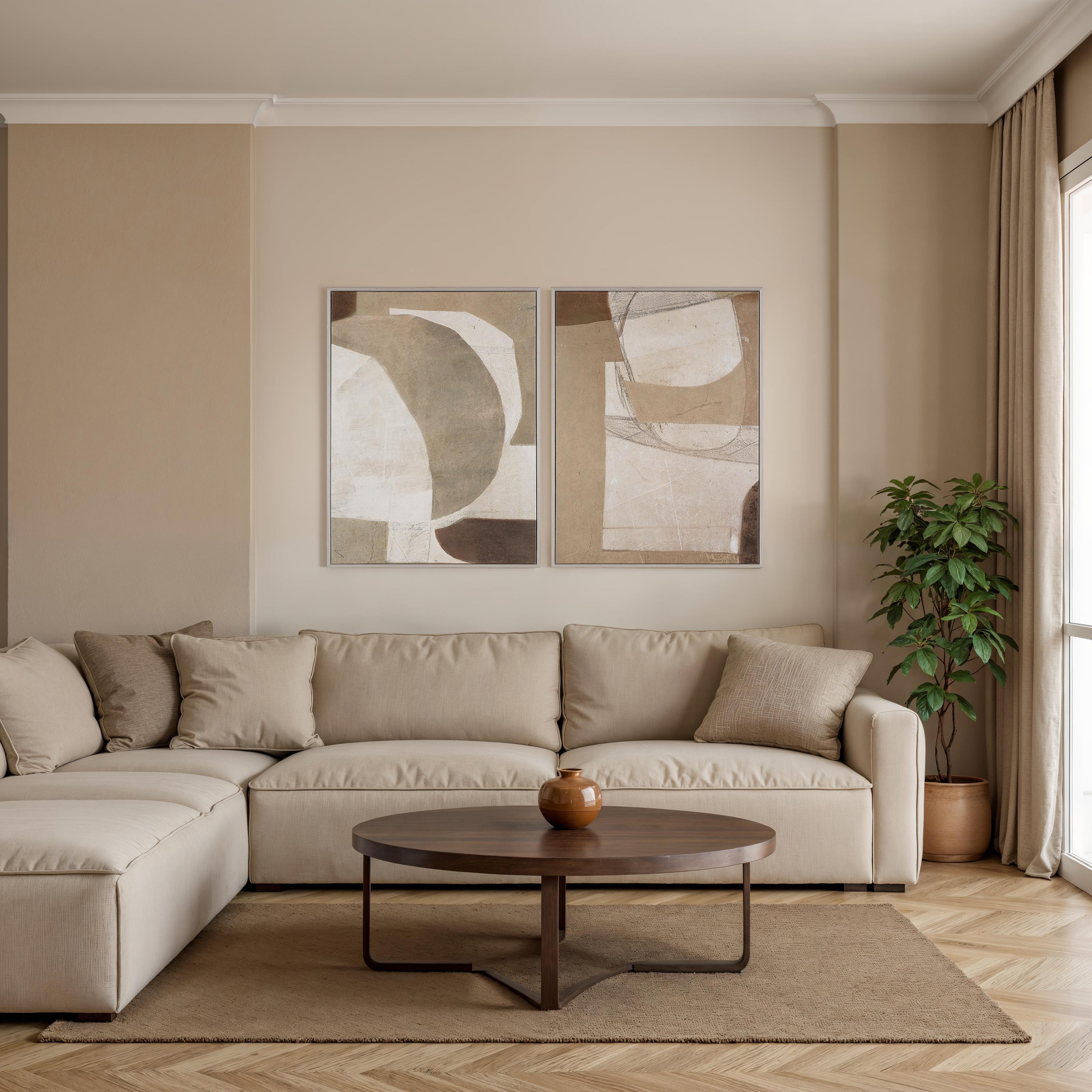 Alcea 40" H x 30" W Canvas Art, (2 Piece Set) - Lifestyle Image - OL2246