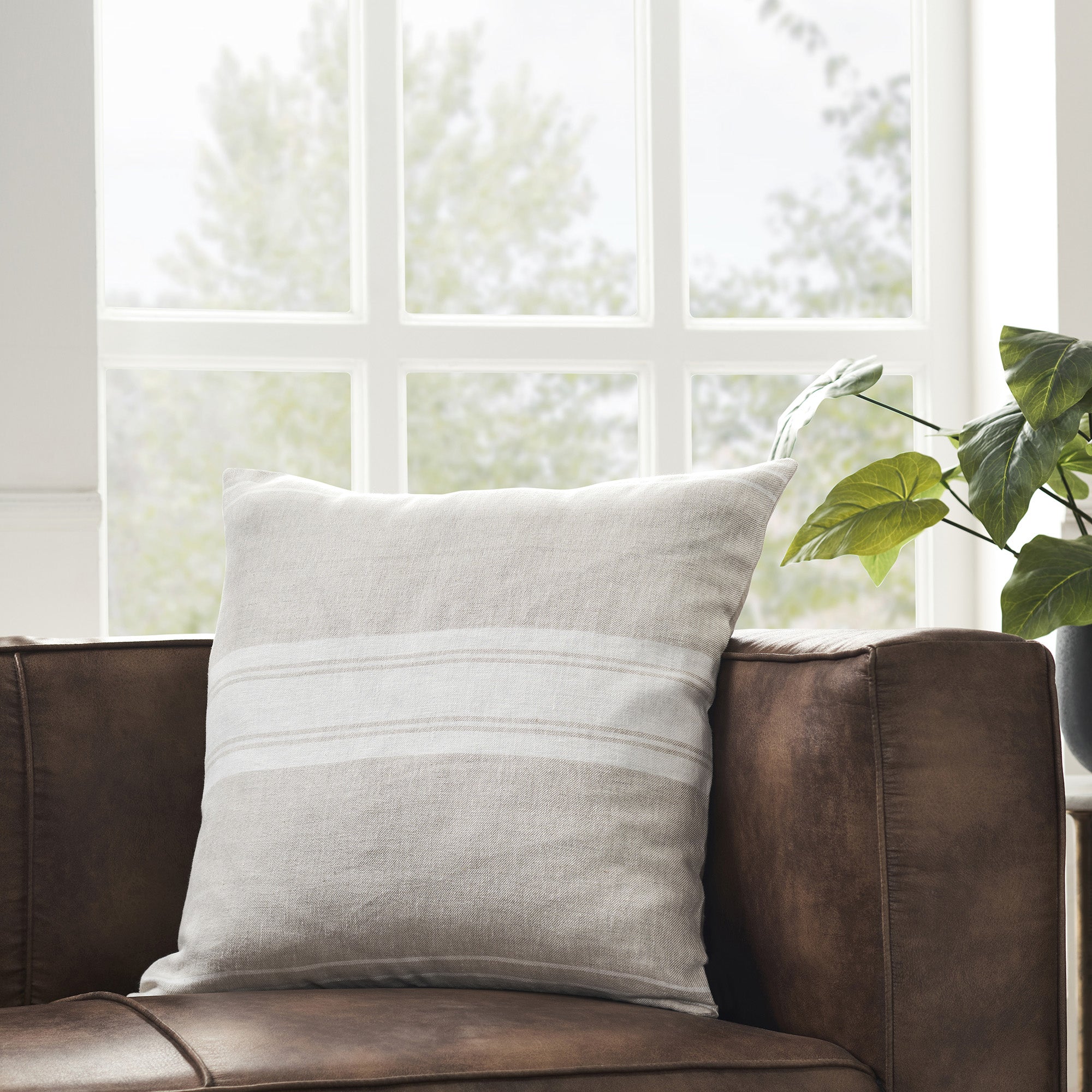 Raelyn 22X22 Indoor Pillow, Natural - Lifestyle Image - PWFL1409
