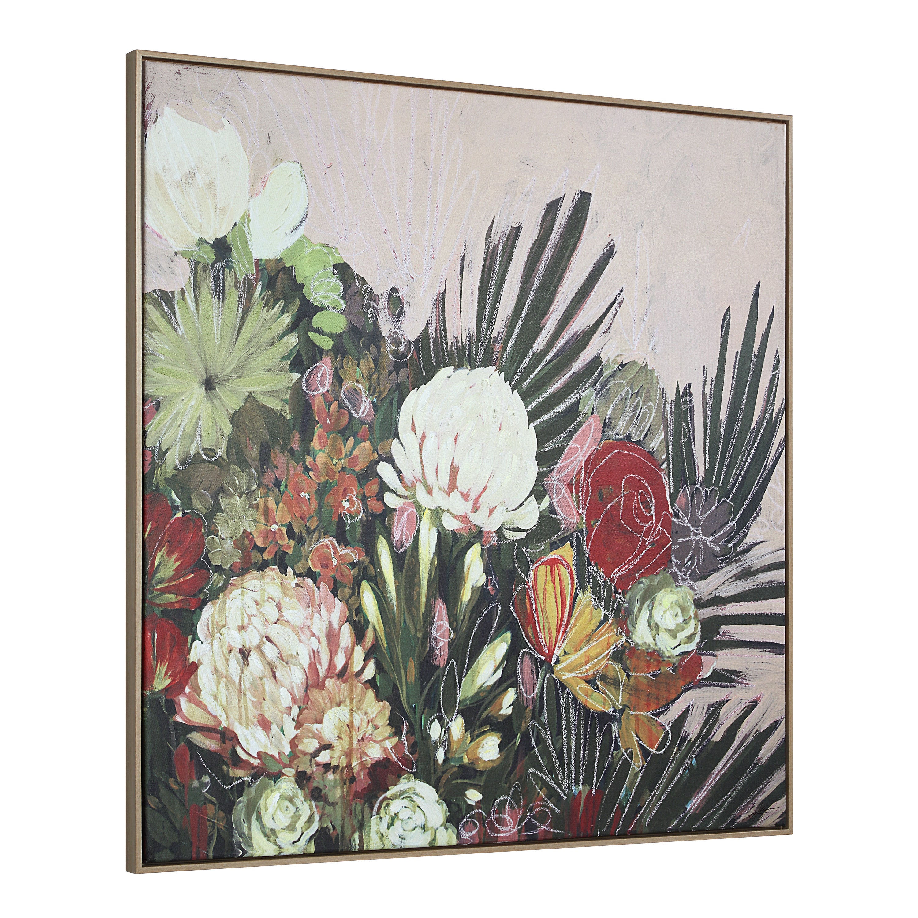 Belleza 40" H x 40" W Canvas Art, Green - Angle Image - OL2216