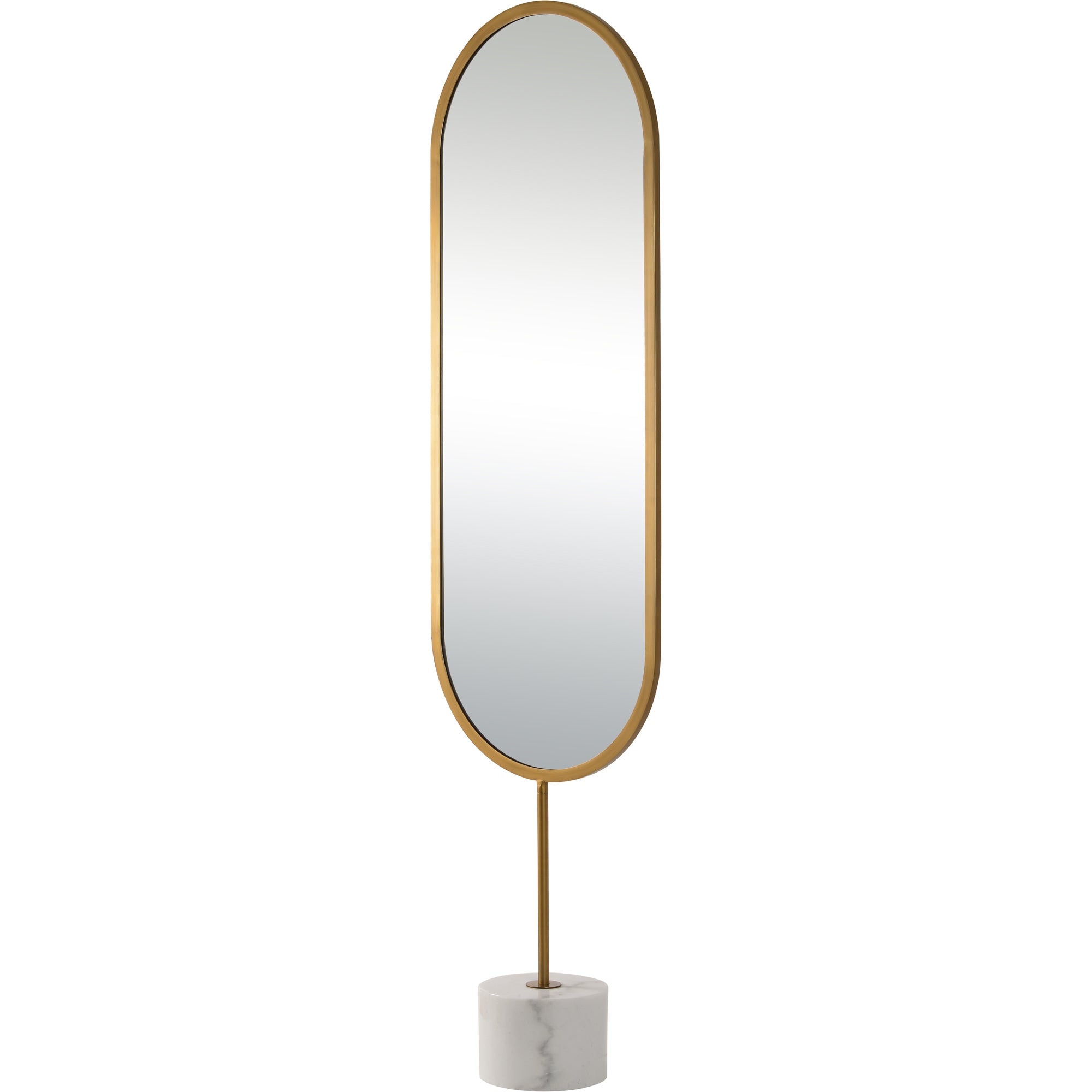 Taio 70" Tall Oval Wall Mirror, Yellow - Angle Image - MT2341