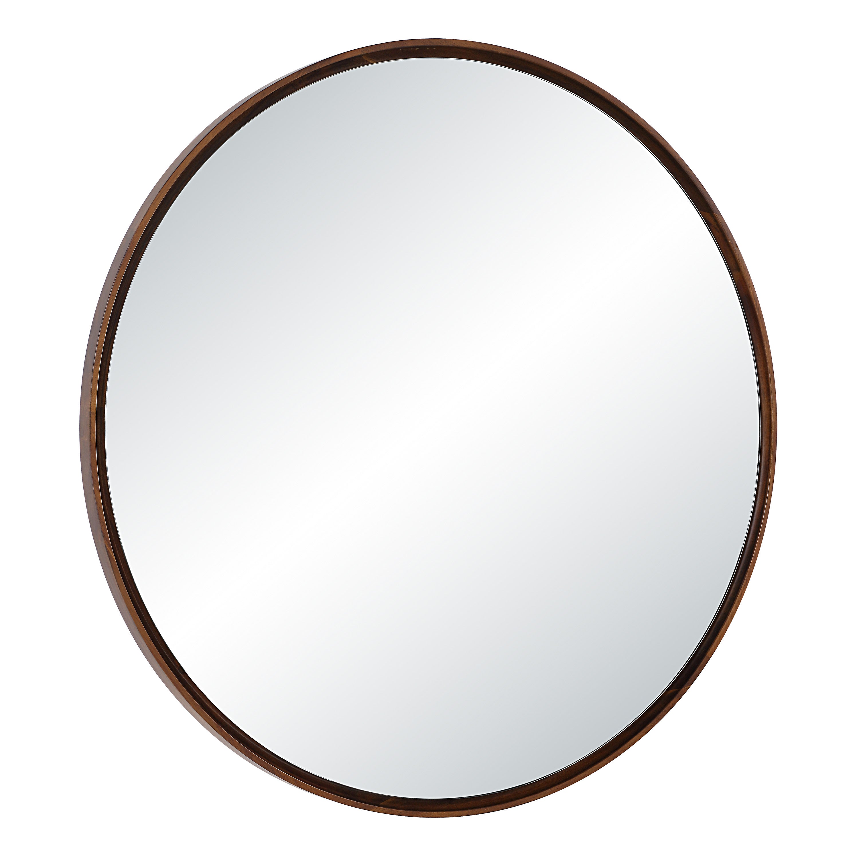 Cabiria 36" H x 36" W Wall Mirror, Brown - Angle Image - MT2745