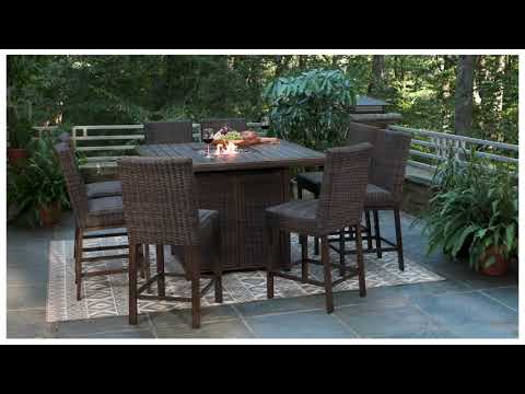 Signature Design by Ashley Paradise Trail P750-665 Square Bar Table with Fire Pit EXTERNAL_VIDEO 1