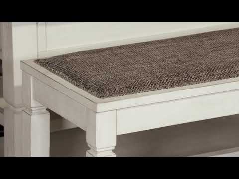 Signature Design by Ashley Bolanburg D647-09 Double Counter Upholstered Bench EXTERNAL_VIDEO 1
