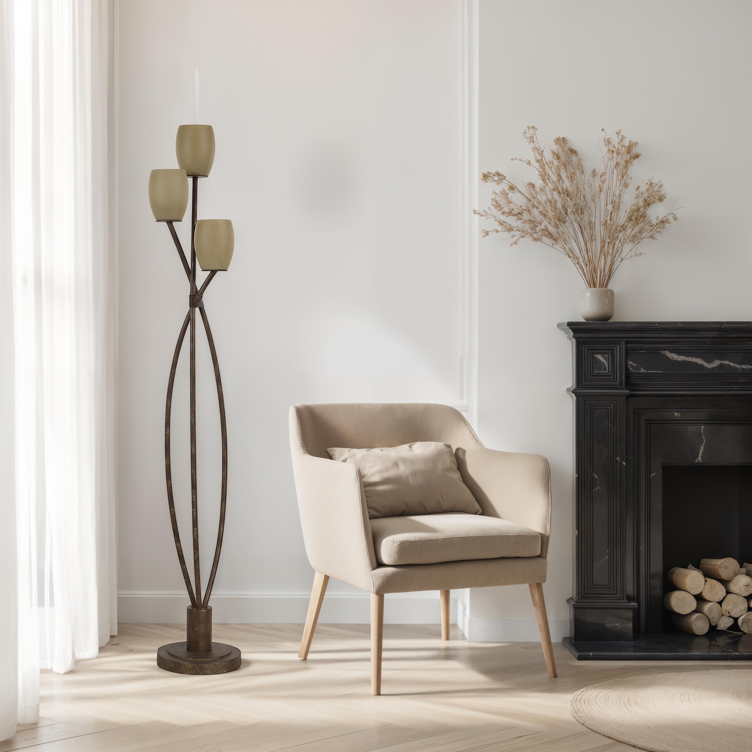 Soan 65.0" Height Floor Lamps, Copper Bronze With Gold - Lifestyle Image - LPF3187EV