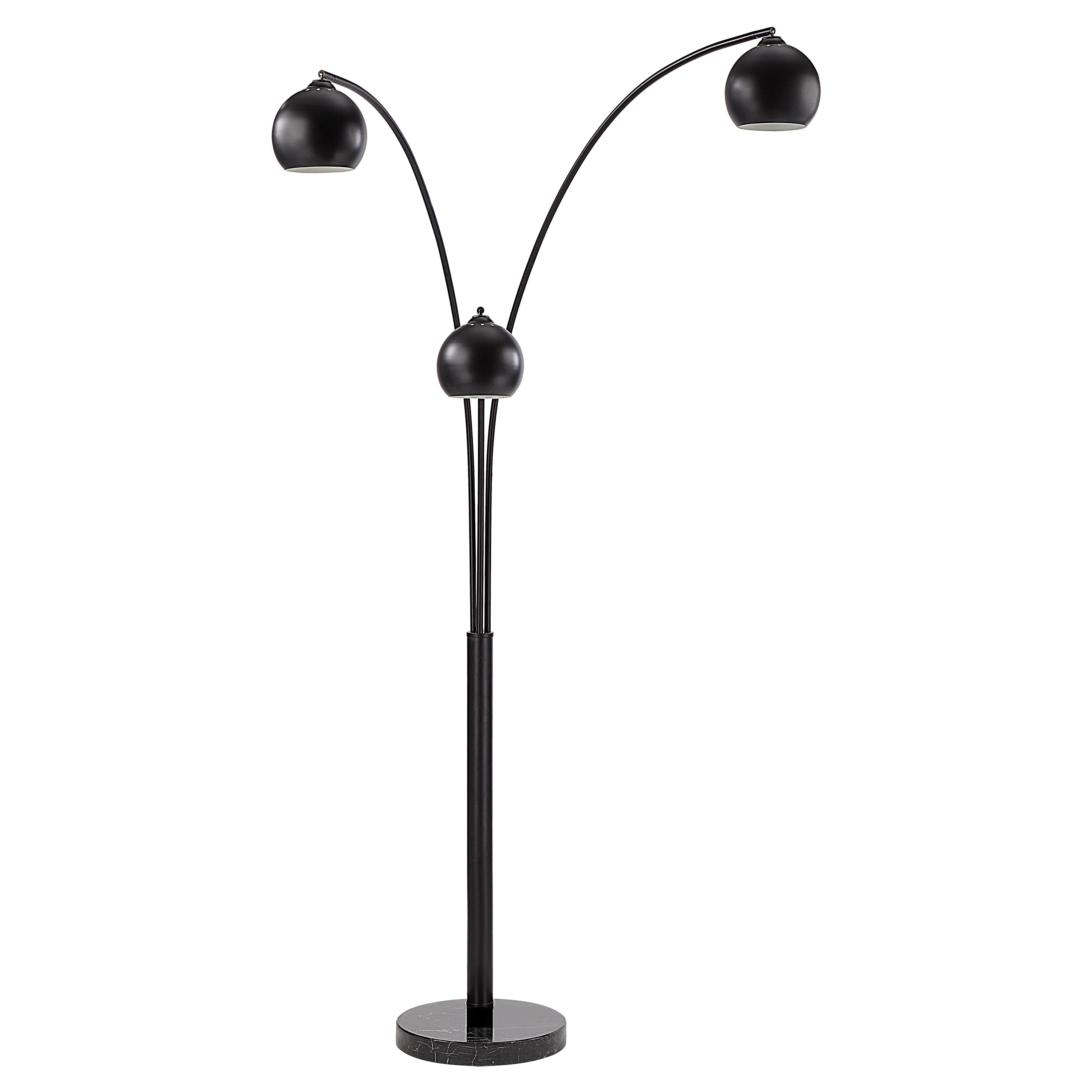 Folia 84" Tall Matte Black Floor Lamp with Dome Iron Shade - Additional Image 2 - LPF3150